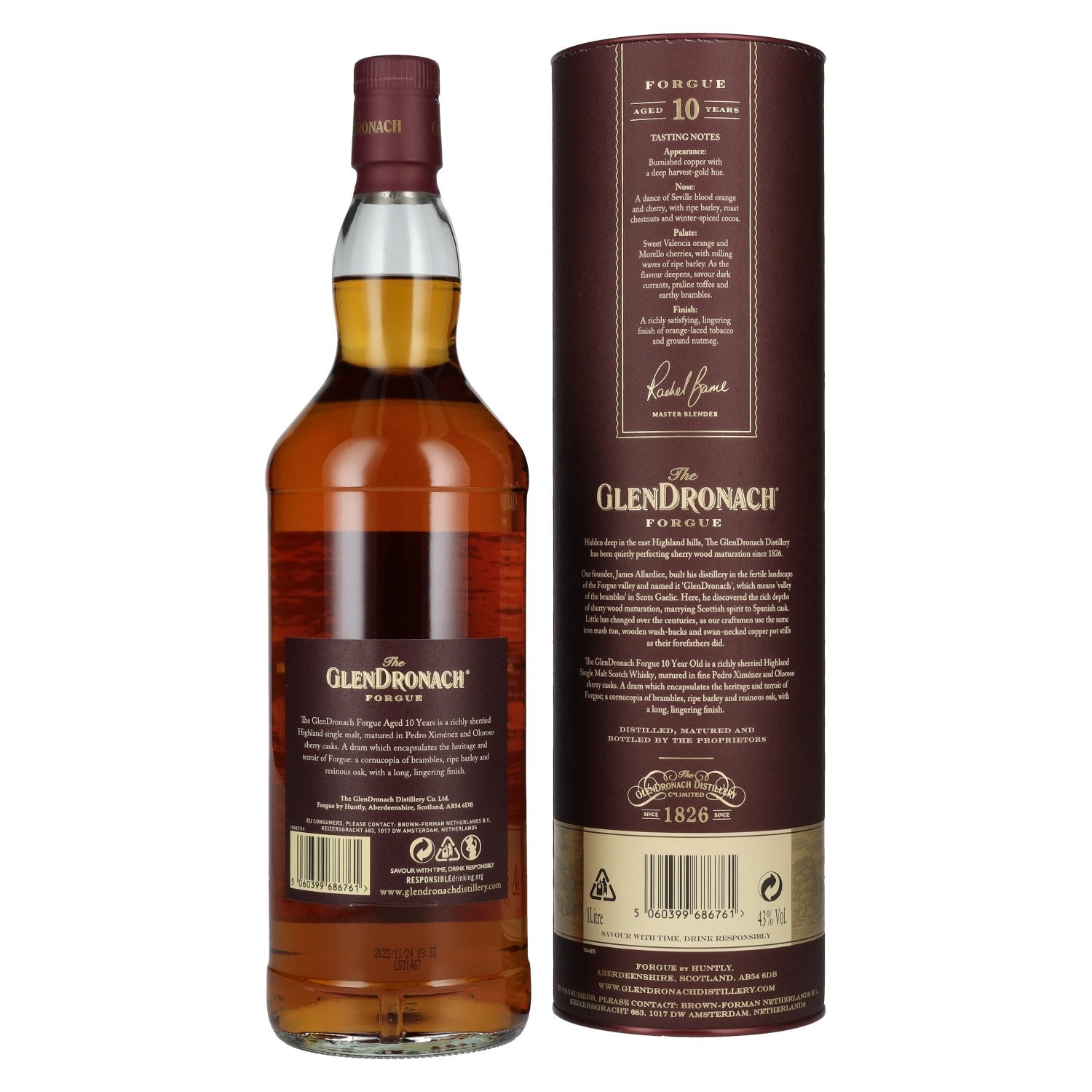 The GlenDronach 10 Years Old FORGUE Highland Single Malt 43% Vol. 1l in Geschenkbox