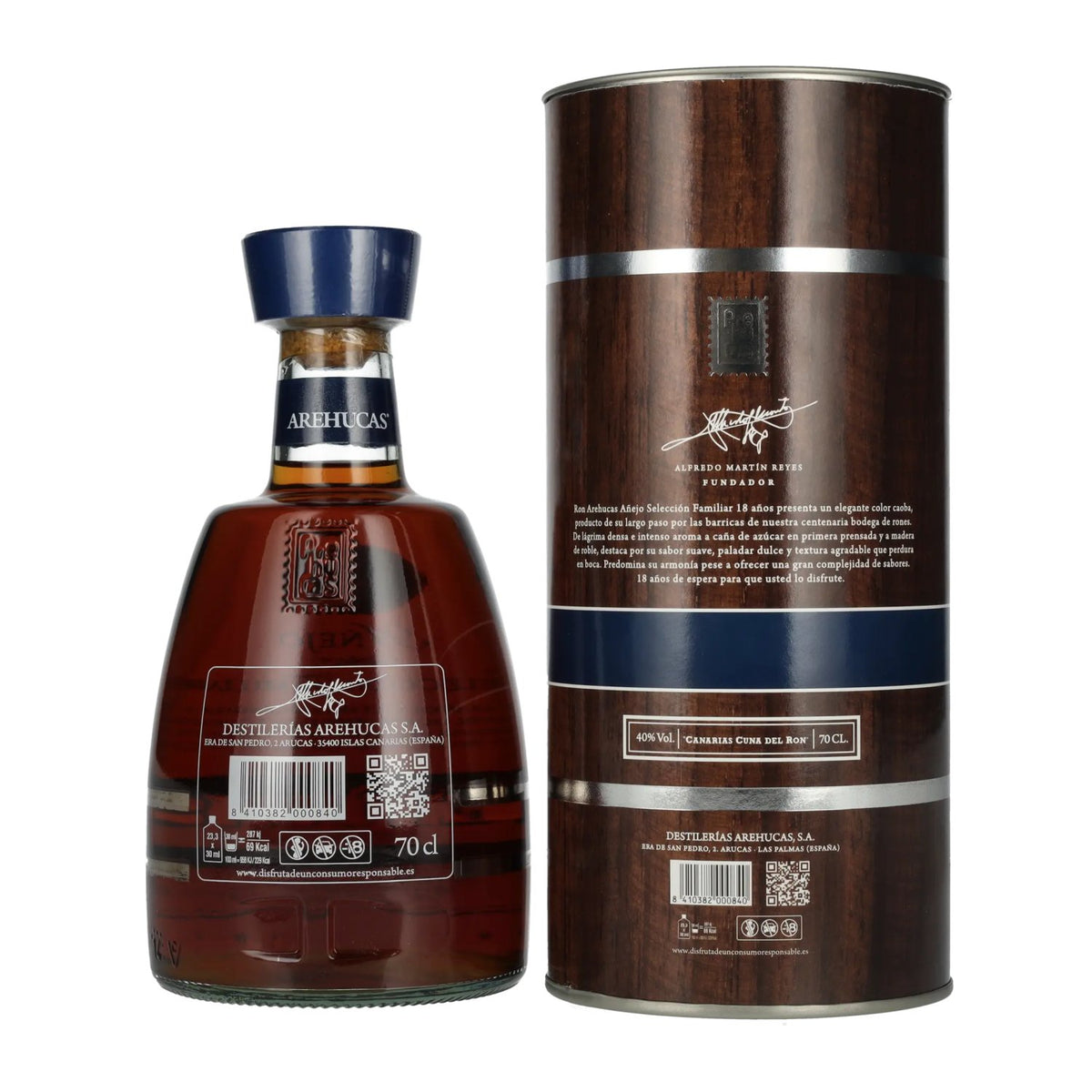Ron Arehucas 18 Años Añejo Selección Familiar 40% vol. 0,7 l in geschenkverpakking