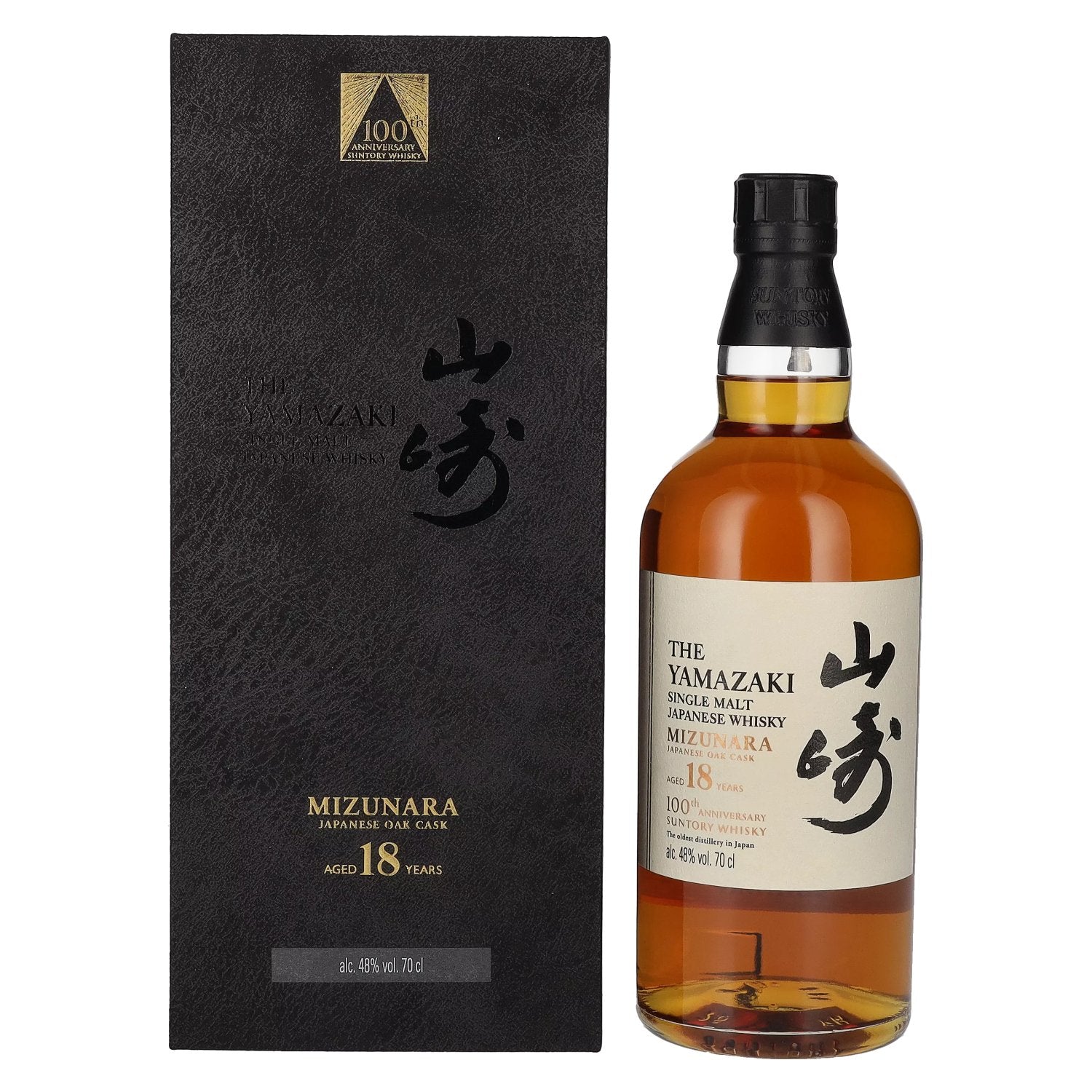 Suntory The Yamazaki 18 Years Old 100th Anniversary Single Malt Mizunara Japanese Oak Cask 48% Vol. 0,7l in geschenkverpakking