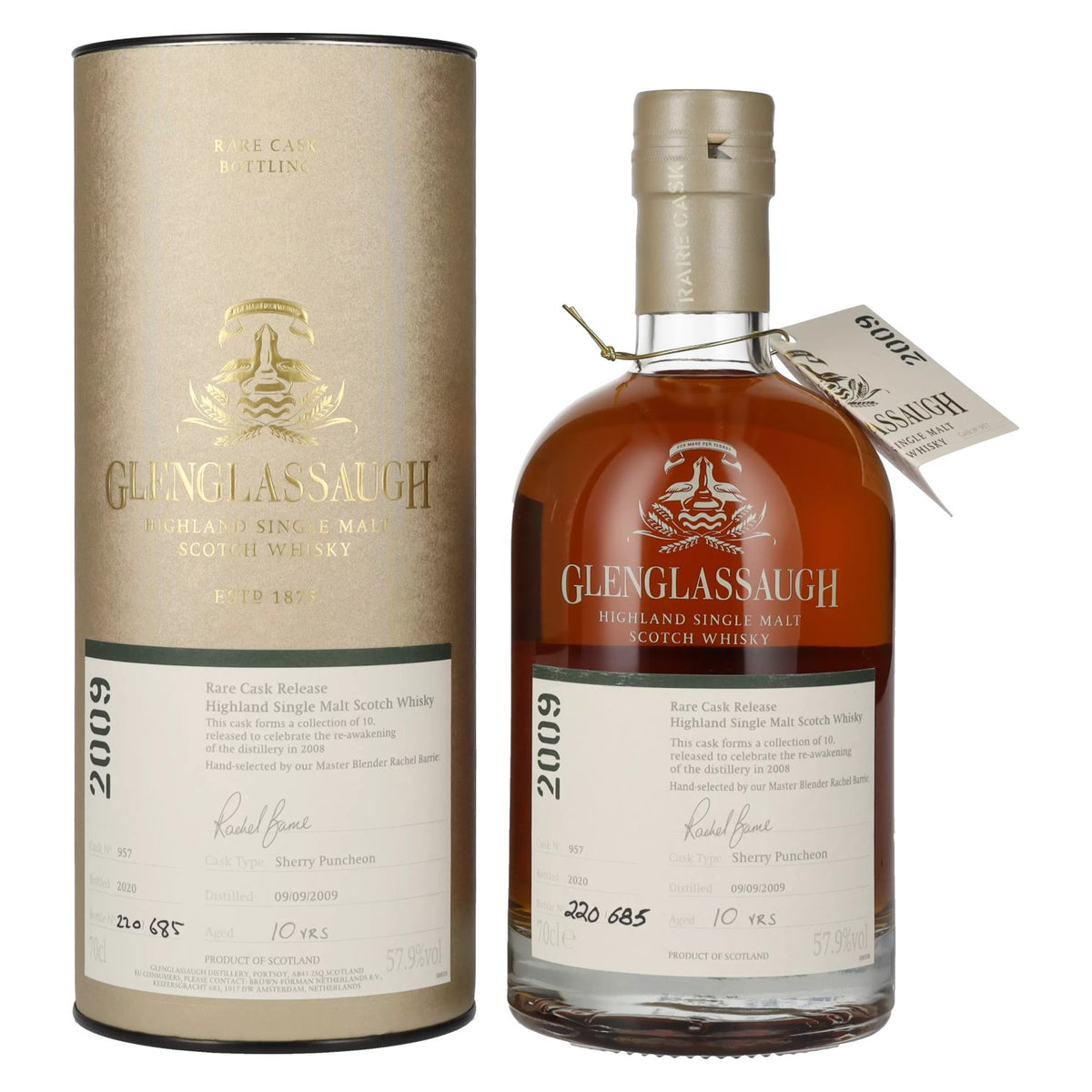 Glenglassaugh 10 Years Old RARE CASK RELEASE 2009 Sherry Puncheon Cask 957 57,9% Vol. 0,7l in Geschenkbox