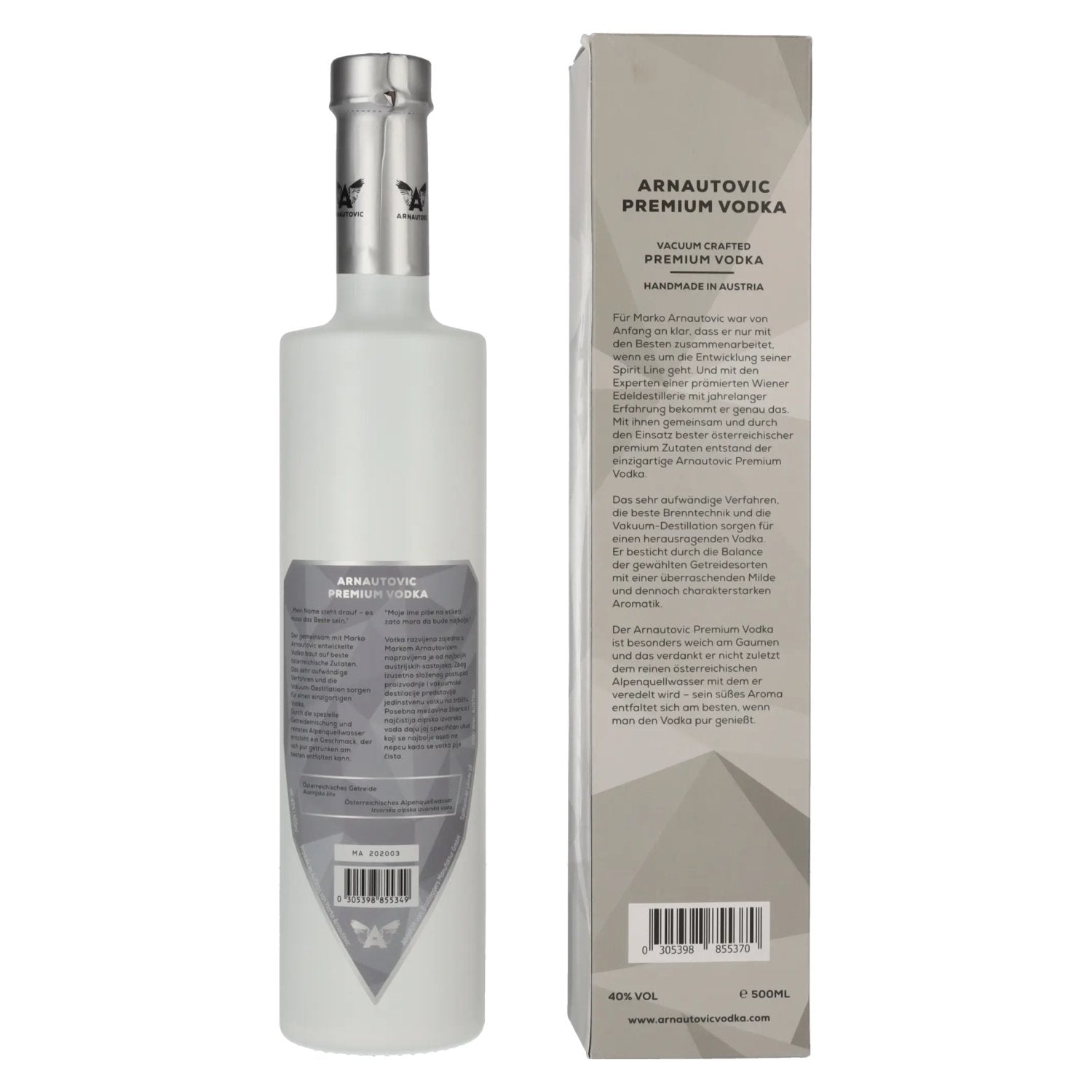 Arnautovic Premium Wodka 40% Vol. 0,5l in geschenkverpakking