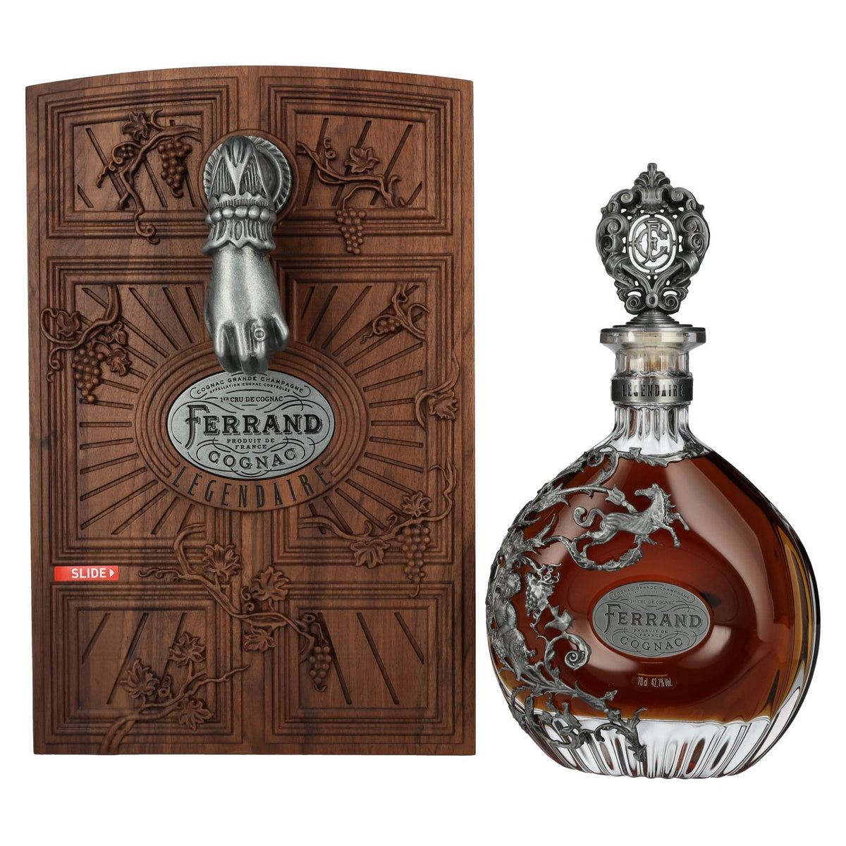 Cognac Ferrand Légendaire Grande Champagne 42,1 % vol., 0,7 l, dans un coffret en bois