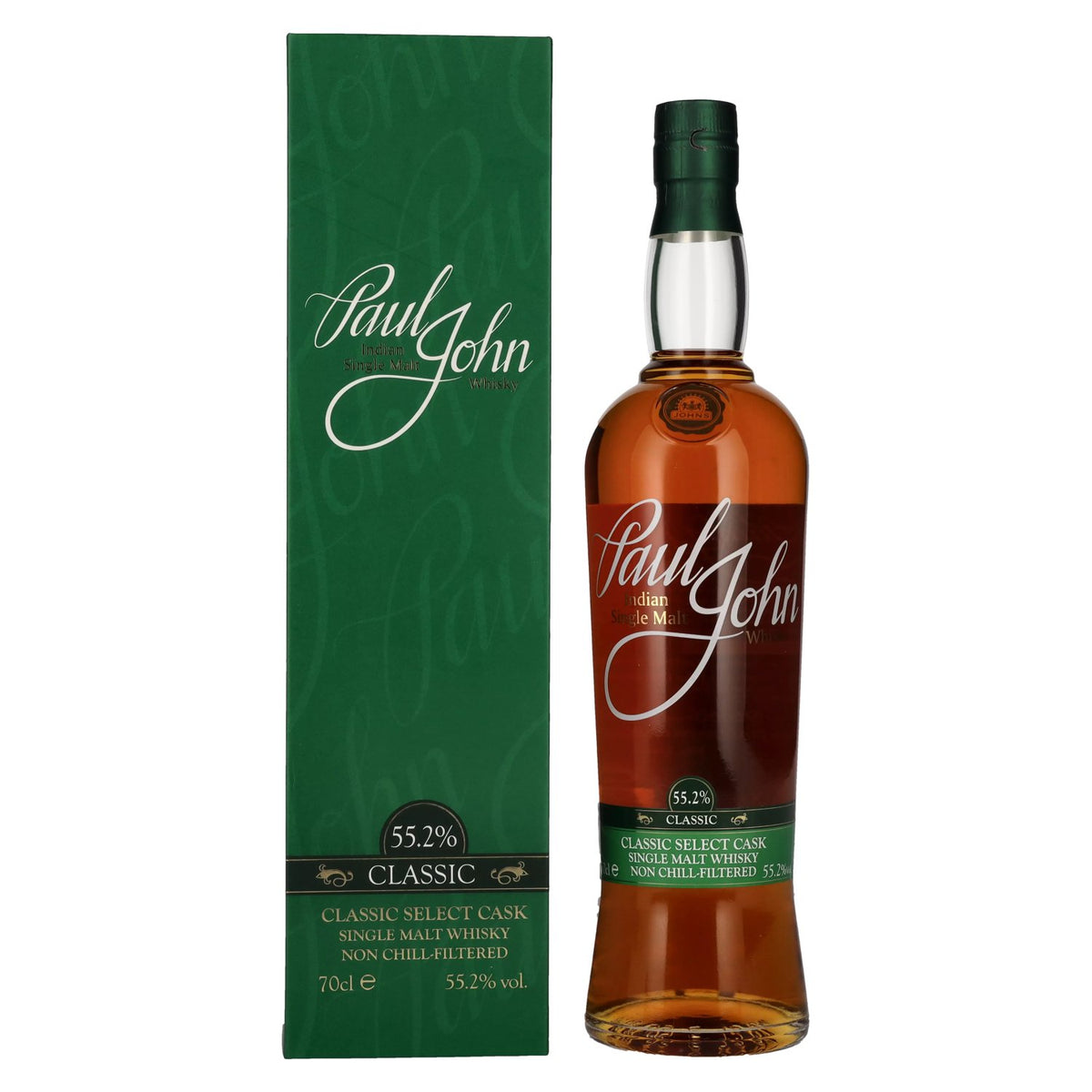 Paul John CLASSIC Select Cask Indian Single Malt Whisky 55.2% ABV, 0.7l, in a gift box