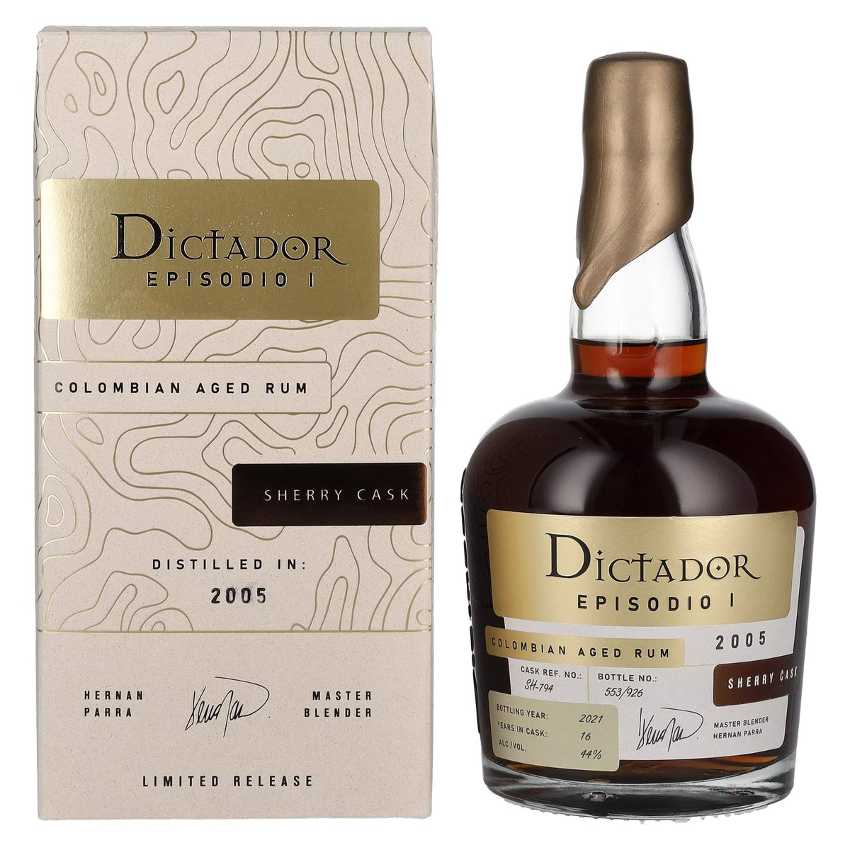 Dictador EPISODIO I 16 Years Old SHERRY CASK Rum 2005 44% vol. 0.7 l in a gift box