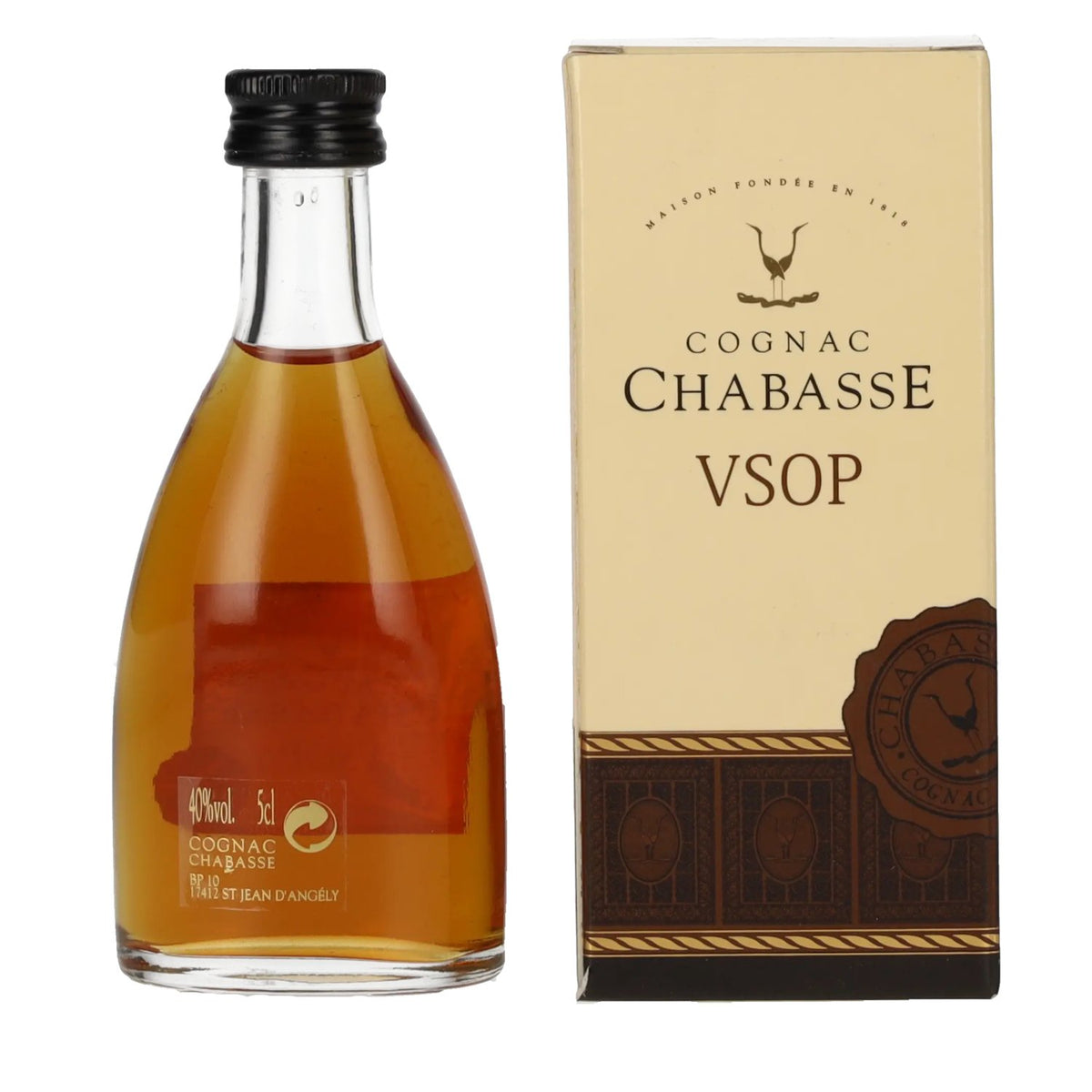 Cognac Chabasse VSOP 40% vol. 0.05 l in a gift box