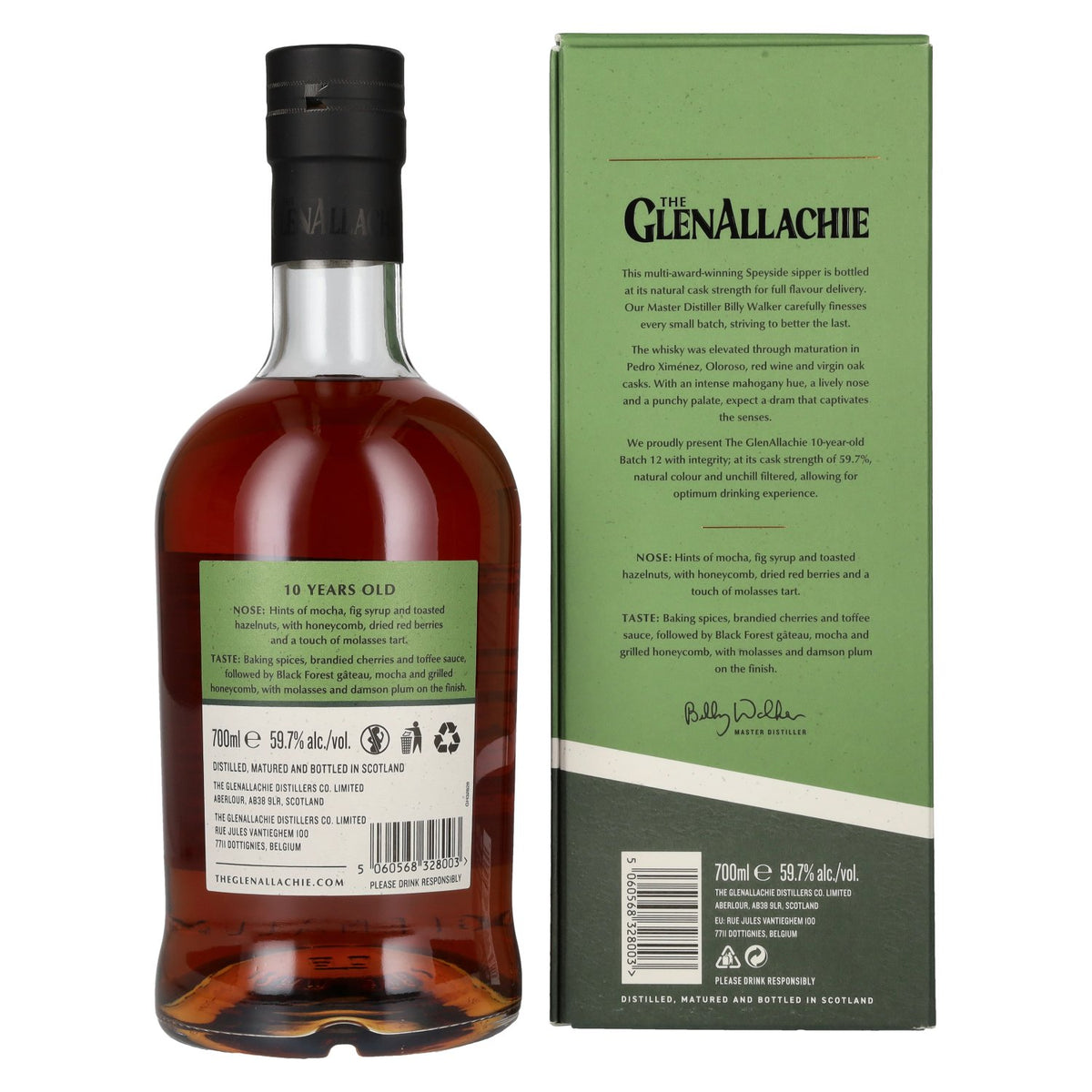 The GlenAllachie 10 ans d'âge CASK STRENGTH Lot 12 59,7 % vol. 0,7 l dans un coffret cadeau