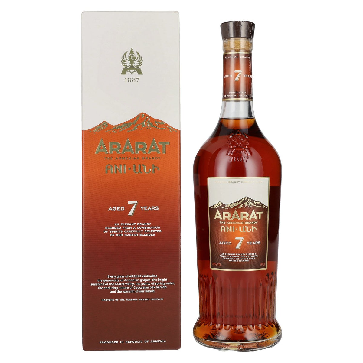 Ararat 7 jaar oud, 40% vol., 0,7 l in geschenkverpakking