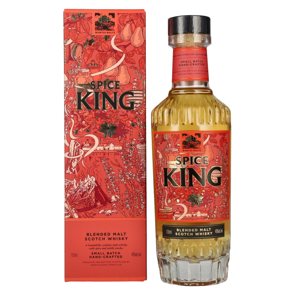 Wemyss Malts SPICE KING, whisky écossais blended malt, 46 % vol., 0,7 l, dans un coffret cadeau