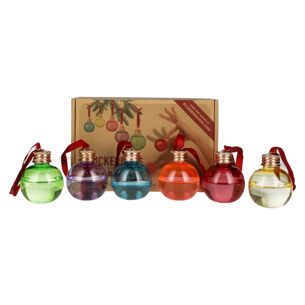 Pickering's Christmas Gin Baubles 42% vol. 6 x 0,05 l in een PET-geschenkverpakking