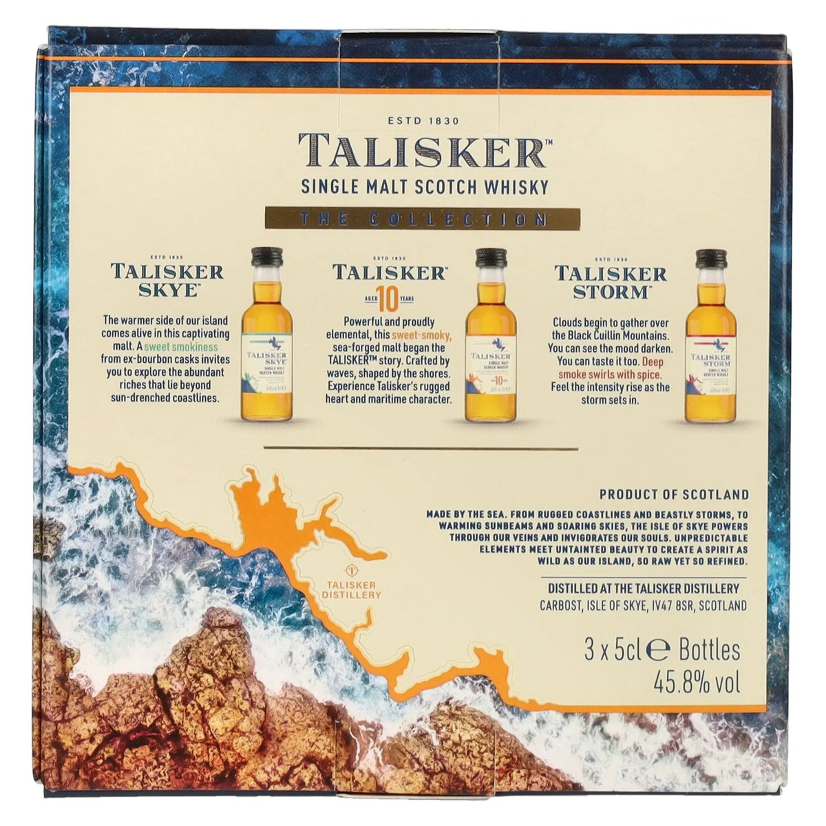Talisker The Collection Made By The Sea Single Malt Scotch Whisky 45.8% ABV, 3 x 0.05 l in a gift box