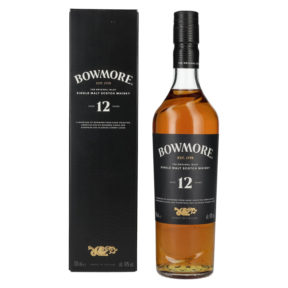 Bowmore 12 Years Old Islay Single Malt 40% vol. 0,7 l in geschenkverpakking