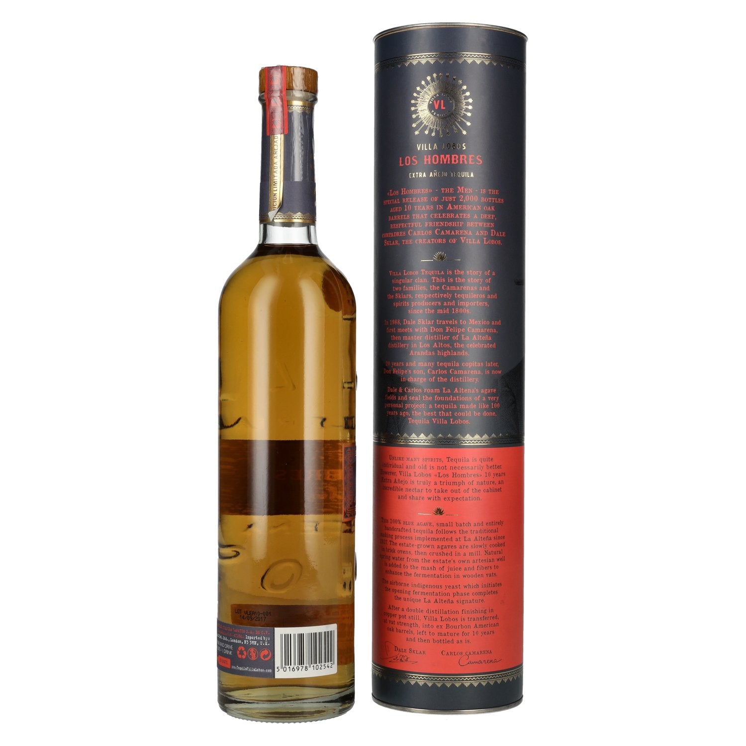 Villa Lobos Tequila LOS HOMBRES 10 Años Extra Añejo Edición Limitada 40% Vol. 0,7l in Geschenkbox