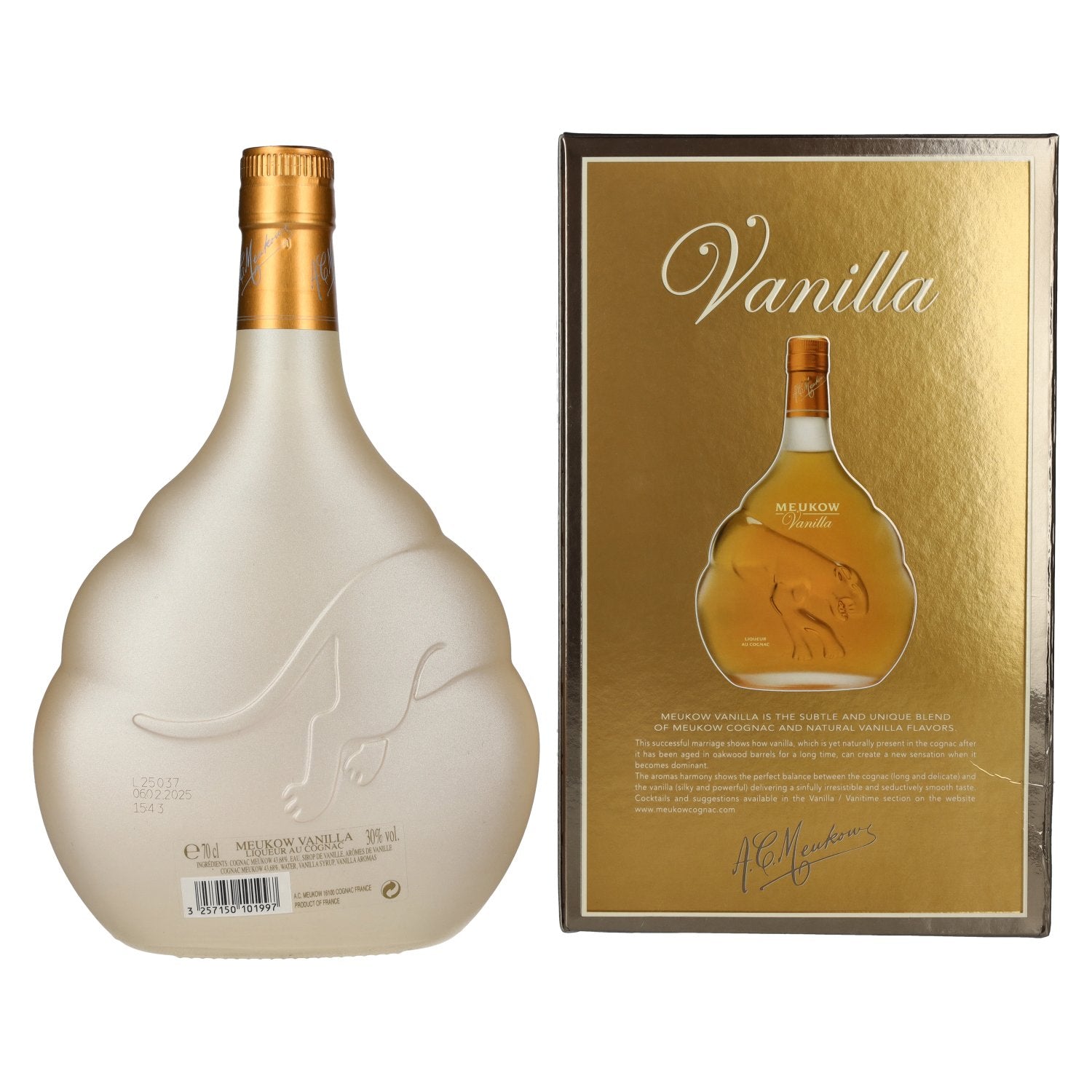 Meukow Vanille Likeur au Cognac 30% Vol. 0,7l in geschenkverpakking
