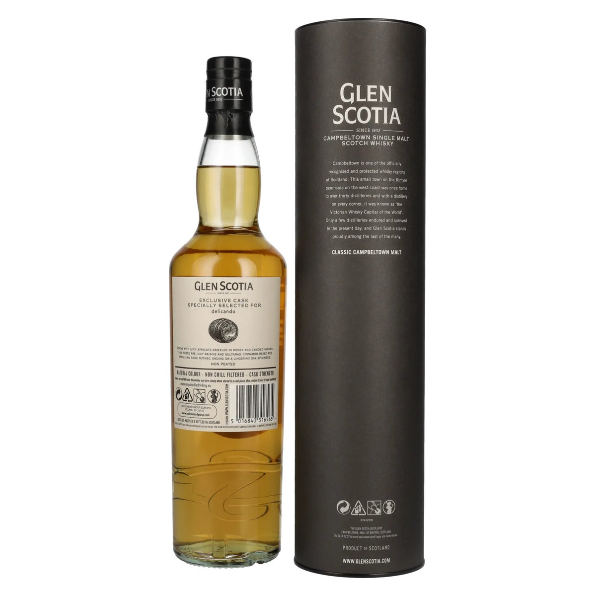 Glen Scotia 7 Years Old 1st Filll PX HOGSHEAD Cask by delicando 2016 54,9% Vol. 0,7l in Geschenkbox
