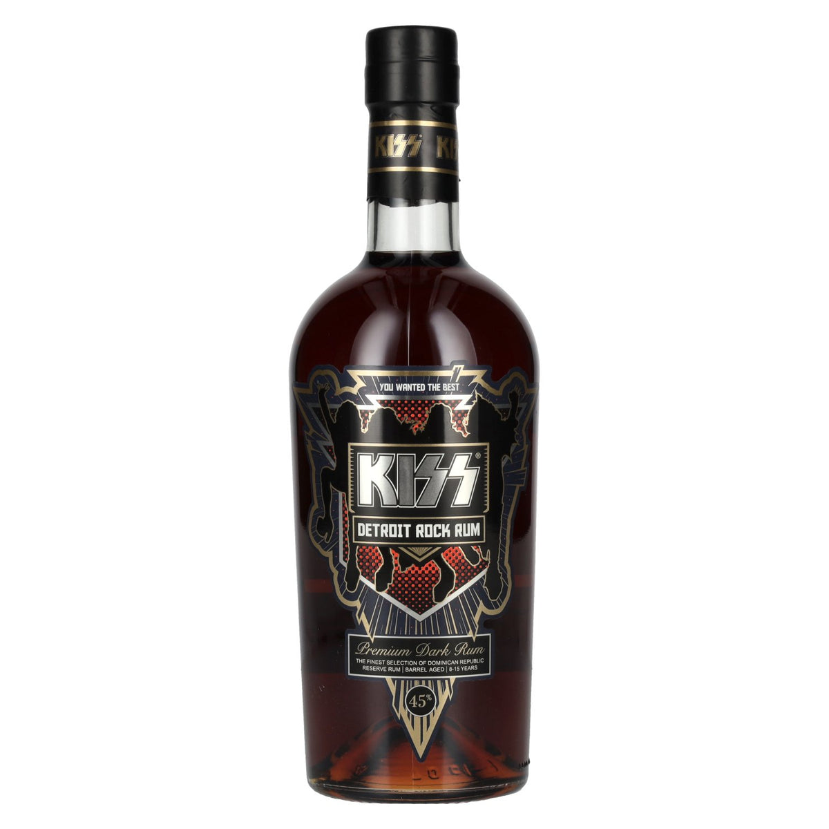 Kiss Detroit Rock Premium Dark Rum 45% vol. 0.7 l