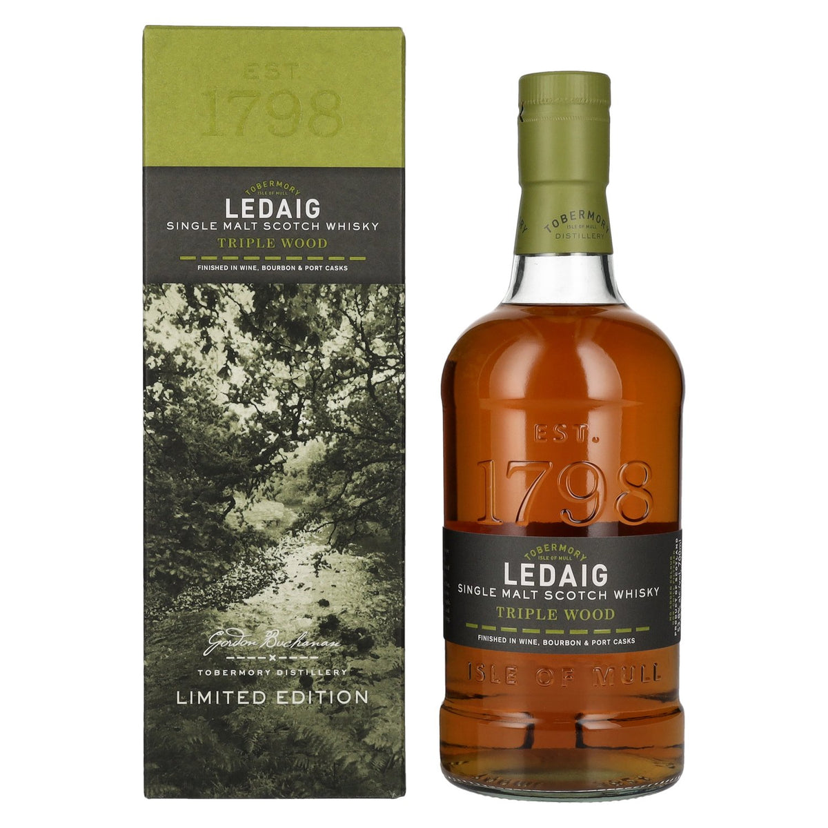 Ledaig Triple Wood Single Malt Scotch Whisky Limited Edition 53.8% ABV 0.7l in a gift box