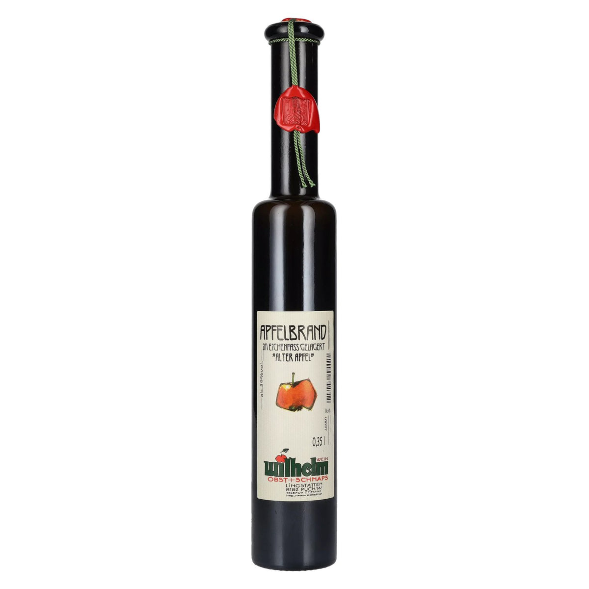 Eau-de-vie de pomme Wilhelm, vieillie en fût de chêne, 39 % vol., 0,35 l