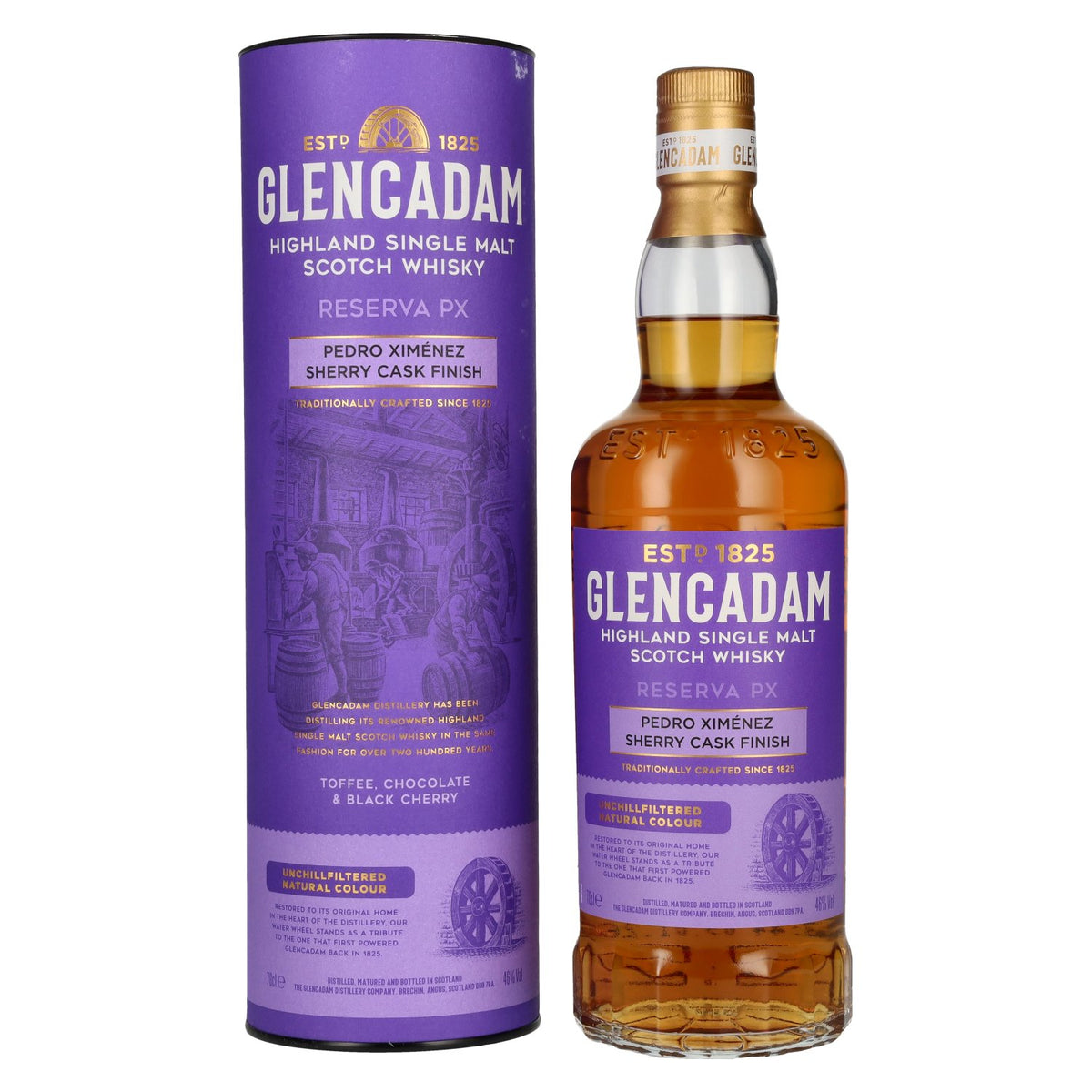 Glencadam RESERVA PX Sherry Cask Finish 46 % vol., 0,7 l, dans un coffret cadeau