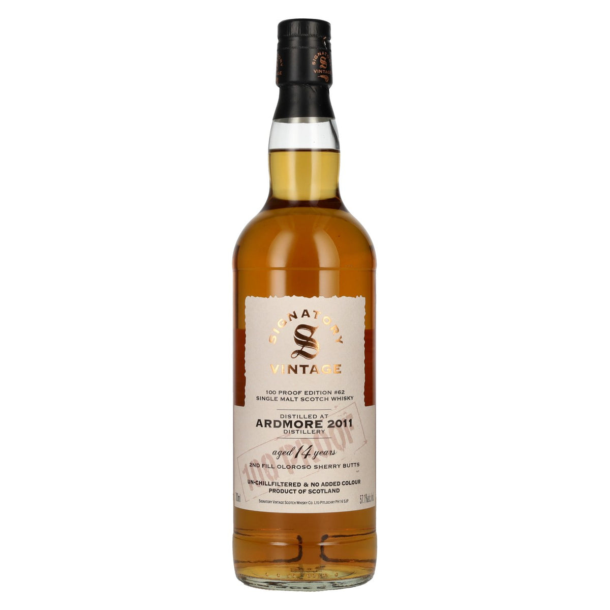 Signatory Vintage 100 Proof Edition ARDMORE 14 Years Old Single Malt #62 2011 57.1% vol. 0.7 l