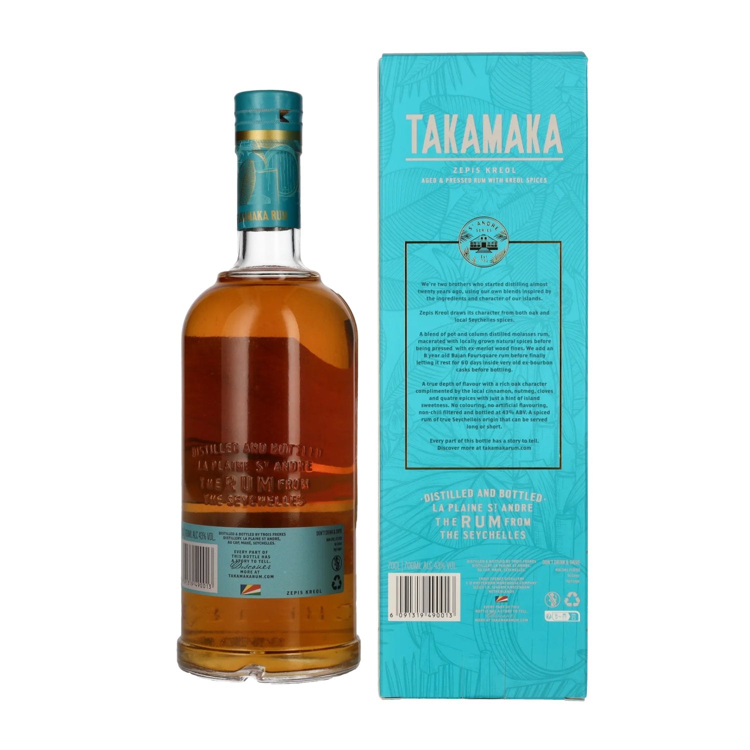 Takamaka ZEPIS KREOL Rum 43% Vol. 0,7l in Geschenkbox