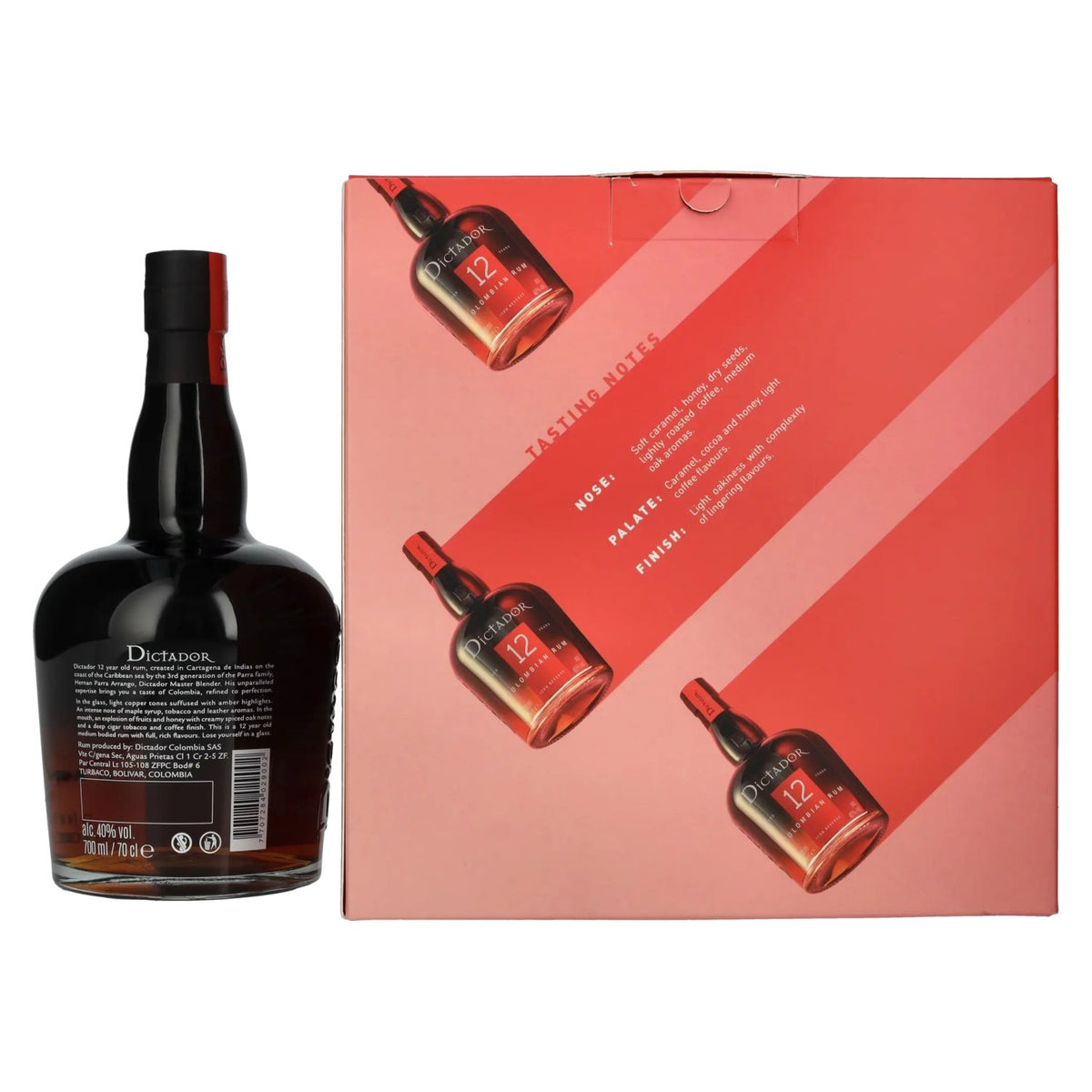 Dictador 12 Years Old ICON RESERVE Colombiaanse rum 40% vol. 0,7 l in een geschenkverpakking met 2 glazen