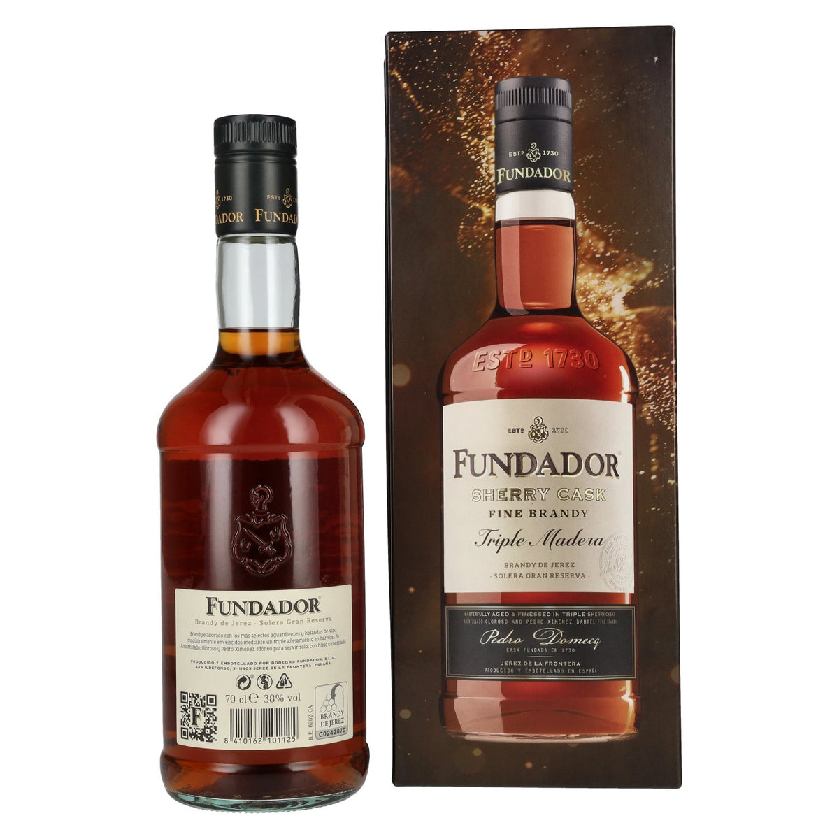 Fundador Triple Madera Sherry Casks Brandy de Jerez 38 % vol., 0,7 l, dans un coffret cadeau