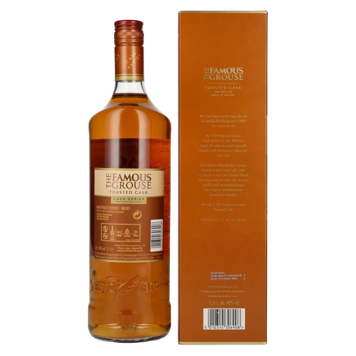 The Famous Grouse TOASTED CASK FINISH 40% Vol. 1l in geschenkverpakking