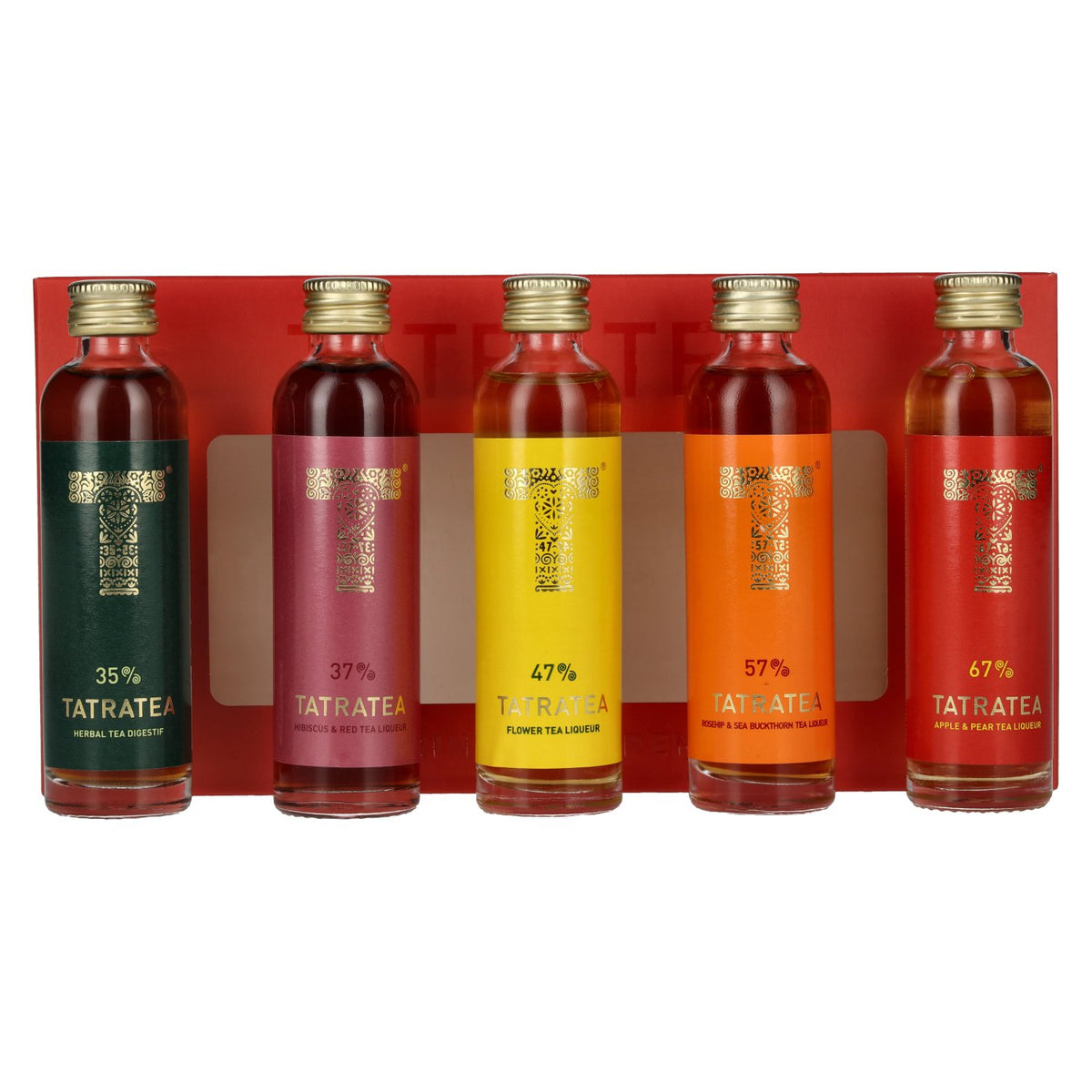 Tatratea-proefset Rood 48,6% vol. 5 x 0,04 l in geschenkverpakking