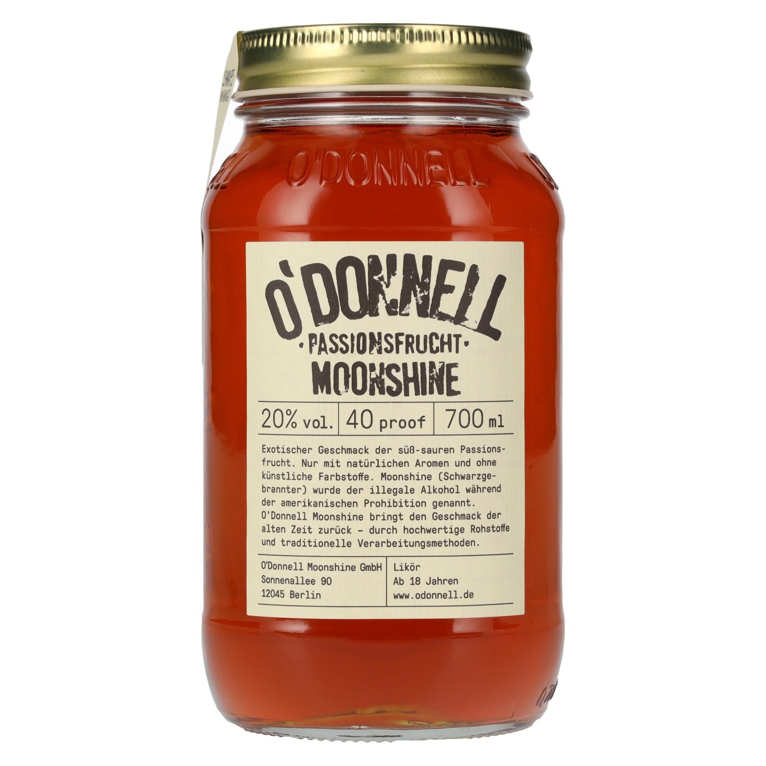 O'Donnell Moonshine PASSIONSFRUCHT Likeur 20% Vol. 0,7l