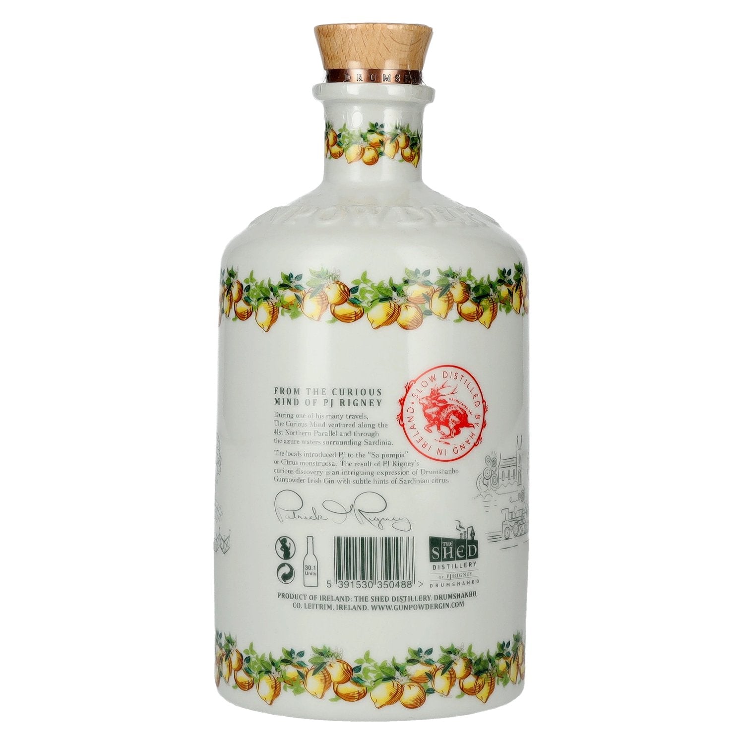 Drumshanbo Gunpowder Ierse Gin met Sardijnse Citrus 43% Vol. 0,7l Keramische Fles