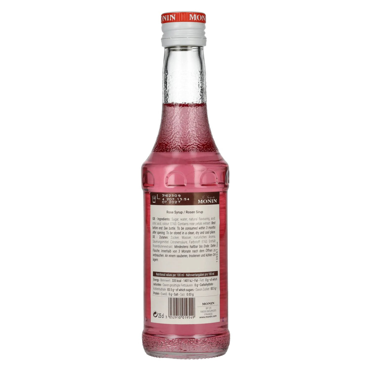 Le sirop Monin ROSE 0,25 l