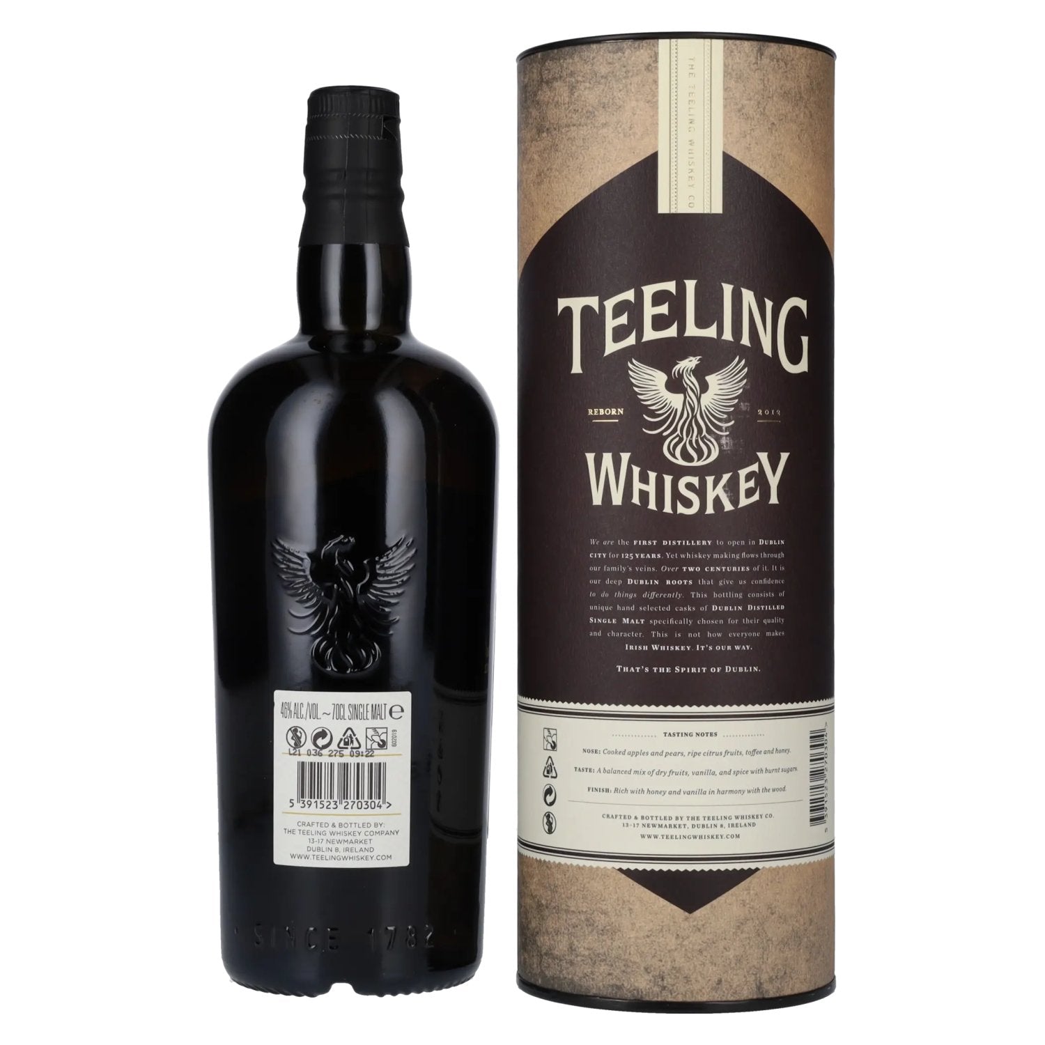 Teeling Whiskey SINGLE MALT Irish Whiskey 46% Vol. 0,7l in geschenkverpakking