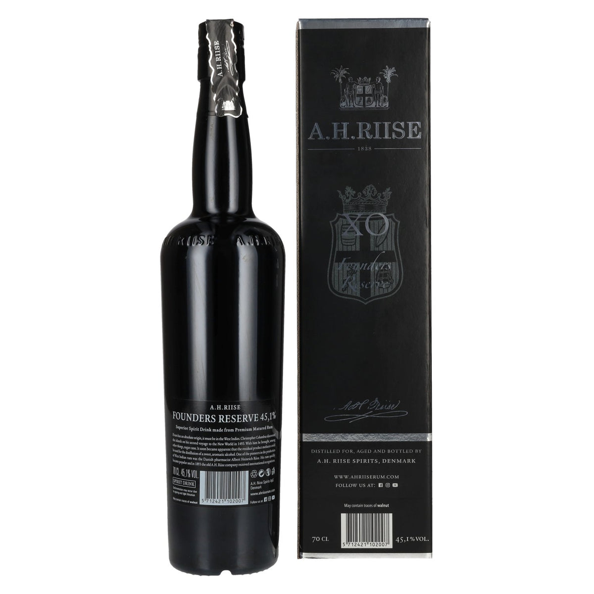 A.H. Riise X.O. FOUNDERS RESERVE Superior Spirit Drink #4 45,1% vol. 0,7l en coffret cadeau