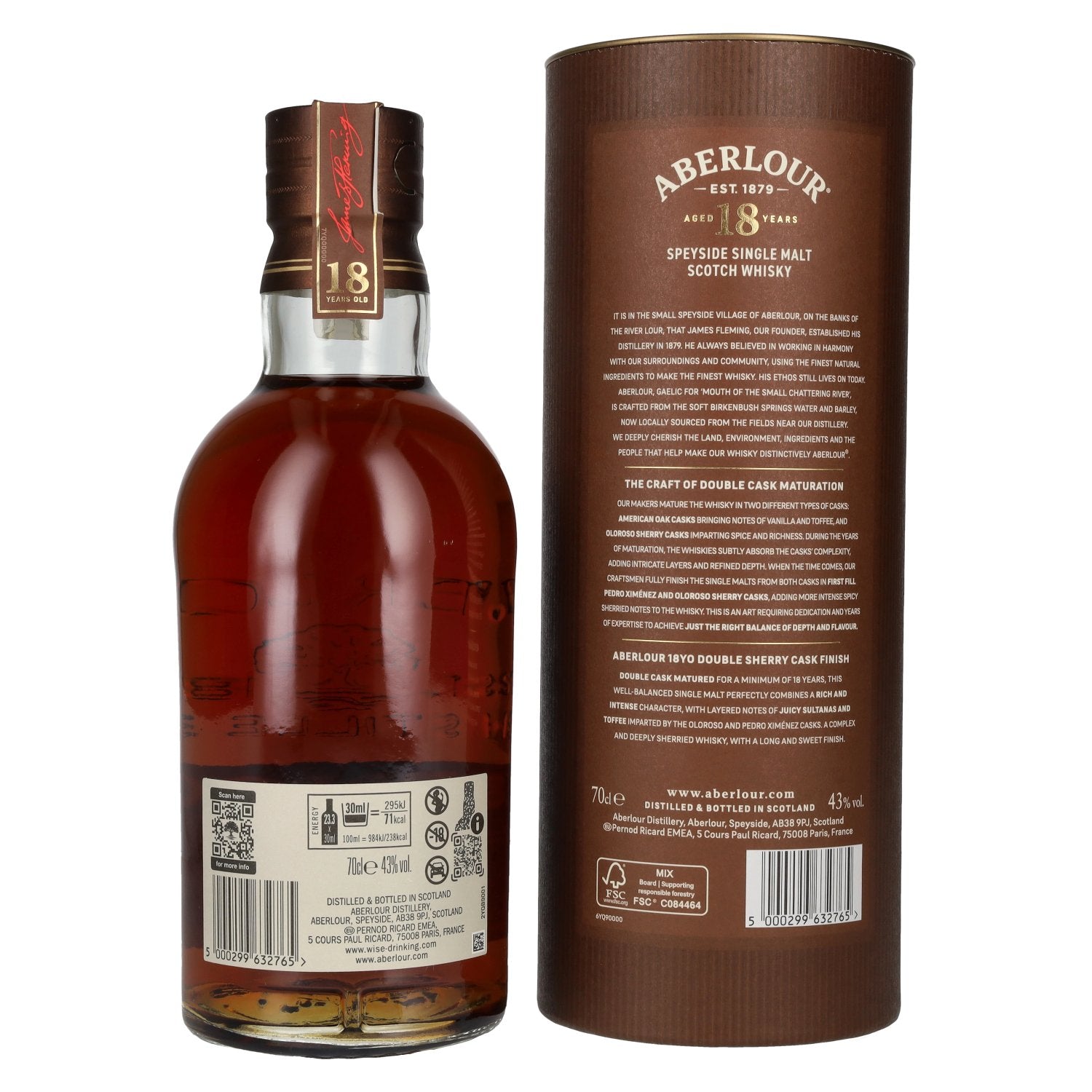Aberlour 18 Years Old Double Sherry Cask Finish Batch No. 006 43% Vol. 0,7l in Geschenkbox