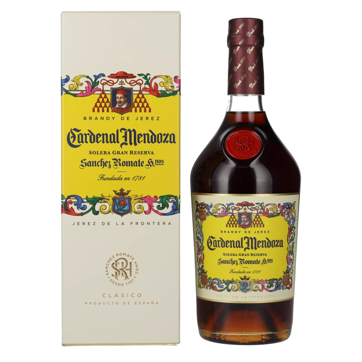 Cardenal Mendoza Brandy de Jerez 40 % vol., 0,7 l, dans un coffret cadeau