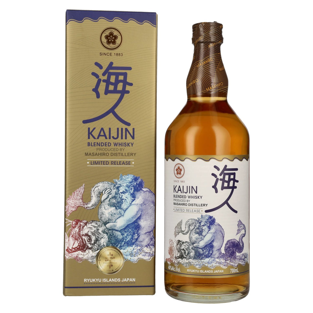 Whisky blended Kaijin 40 % vol., 0,7 l, dans un coffret cadeau