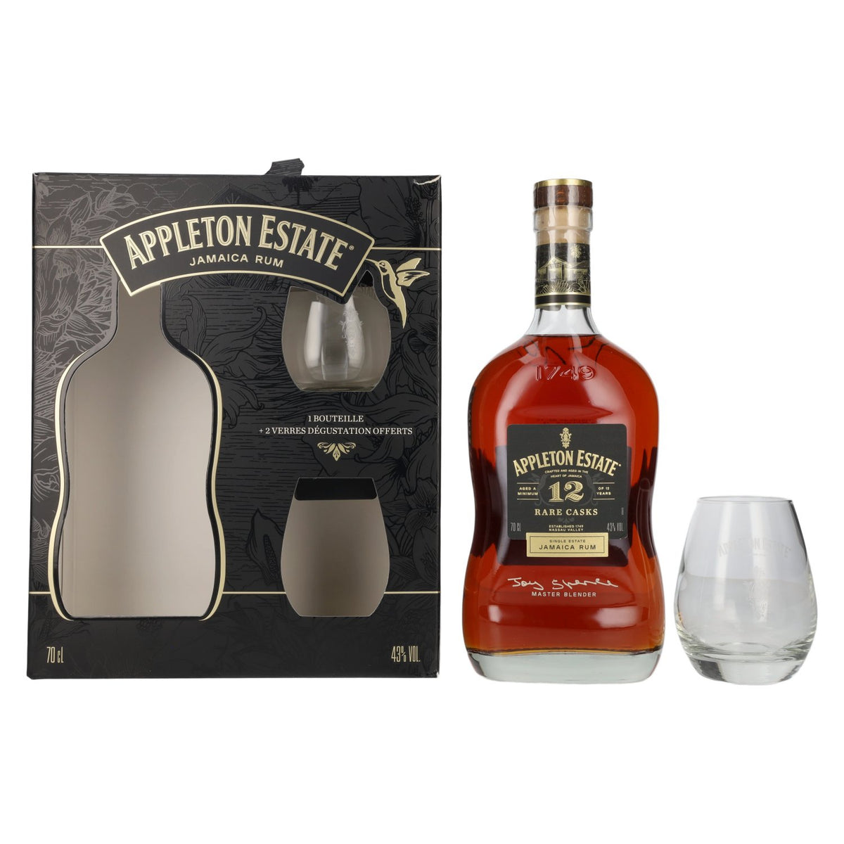 Appleton Estate 12 Years Old Rare Casks Jamaican Rum 43% vol. 0.7 l in a gift box with 2 glasses