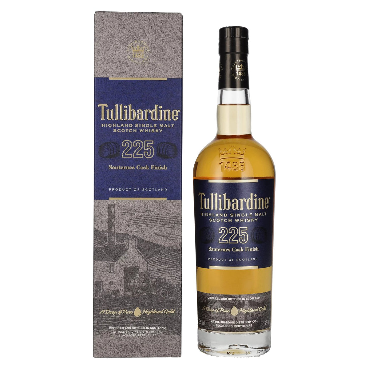 Tullibardine 225 Sauternes Finish Highland Single Malt Scotch Whisky 43% vol. 0.7l in a gift box