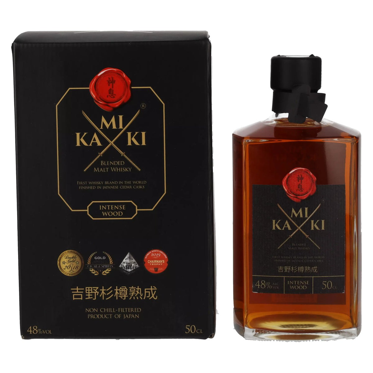 Kamiki Intense Wood Blended Malt Whisky 48% vol. 0,5 l in geschenkverpakking