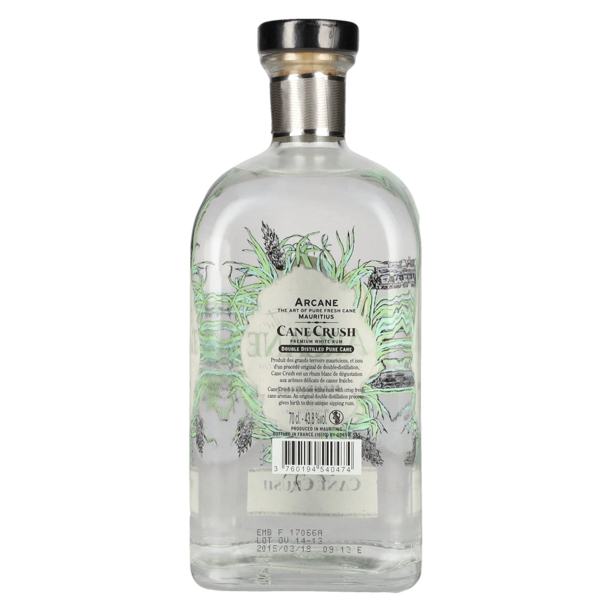 Arcane CANE CRUSH Rhum blanc premium 43,8 % vol. 0,7 l, nouvelle étiquette