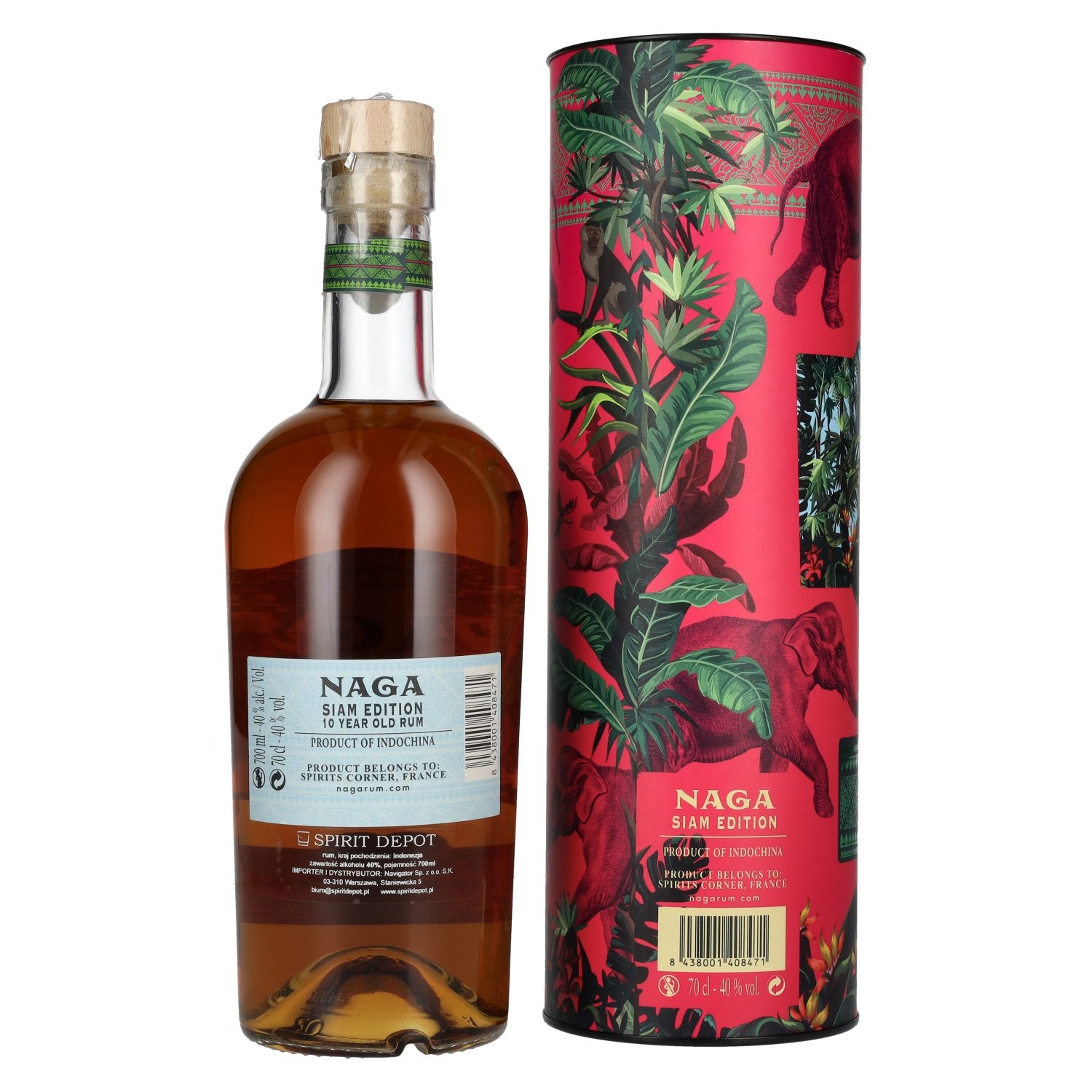 Naga Rum 10 Years Old Indochinese Rum SIAM EDITION 40% Vol. 0,7l in gift box