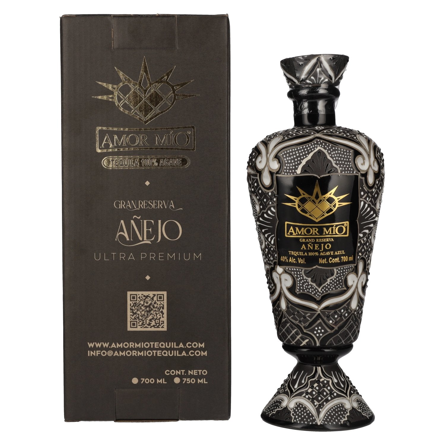 Amor Mío Tequila Gran Reserva Añejo 100% Agave Azul 40% Vol. 0,7l in geschenkverpakking