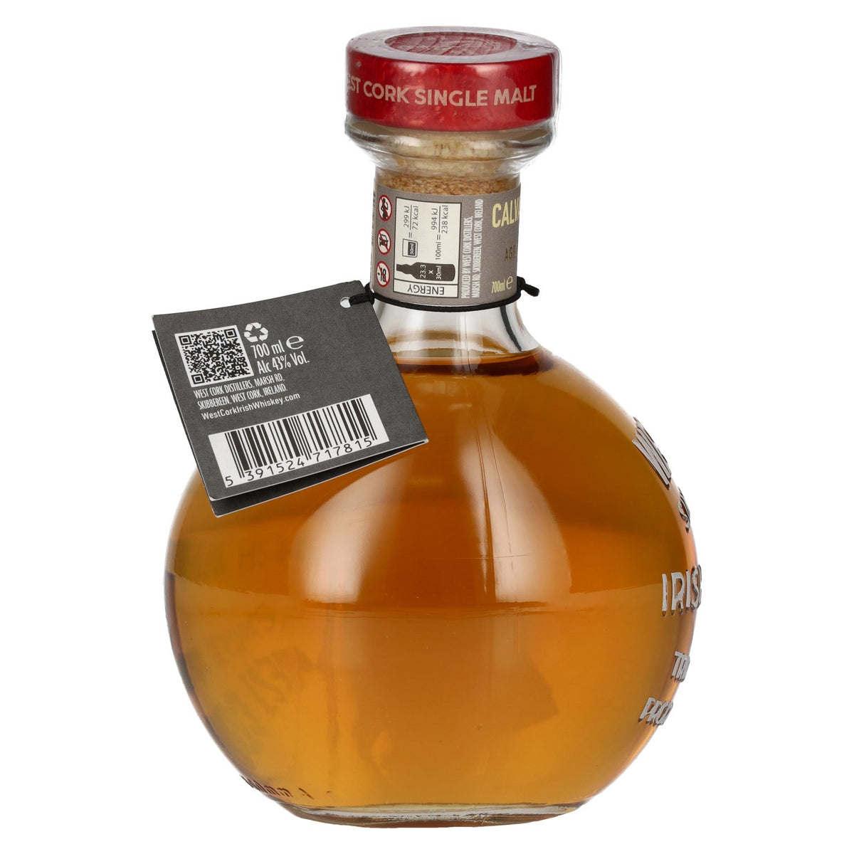 West Cork Irish Whiskey Single Malt, gerijpt in calvadosvaten, Limited Edition, 43% vol., 0,7 l