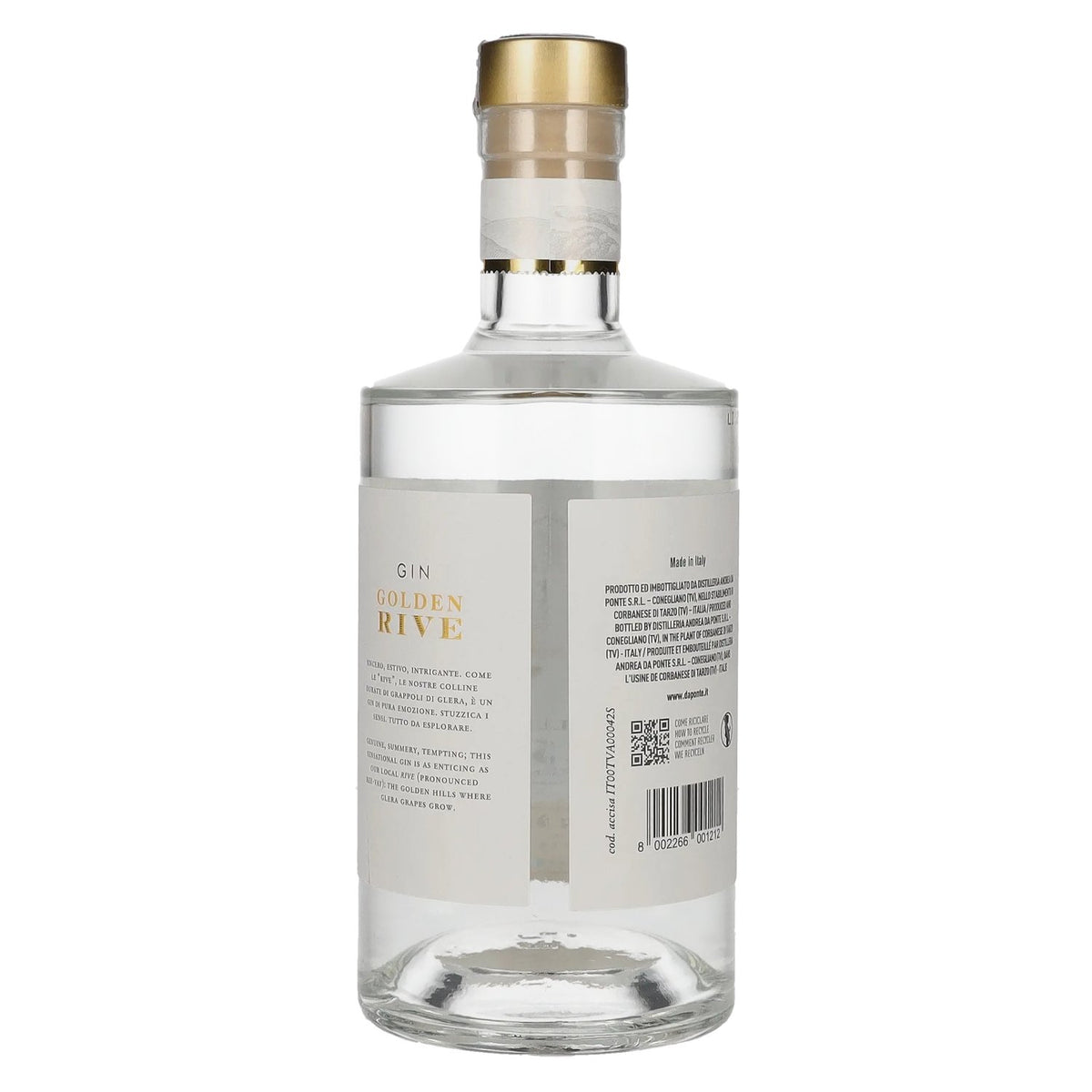 Andrea Da Ponte Golden Rive Distilled Gin 41.7% ABV 0.7l