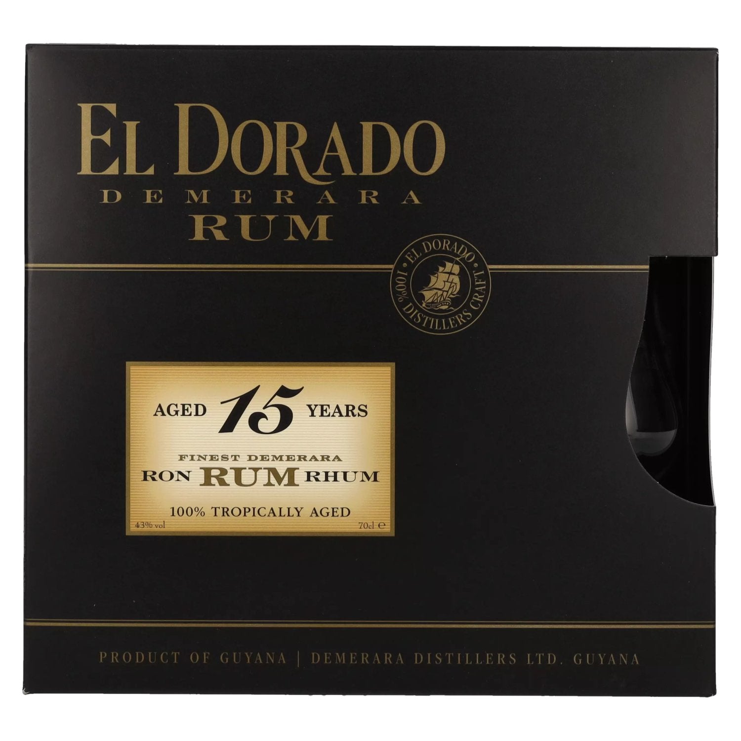 El Dorado 15 Years Old Finest Demerara Rum SPECIAL RESERVE 43% Vol. 0,7l in gift box with 2 glasses