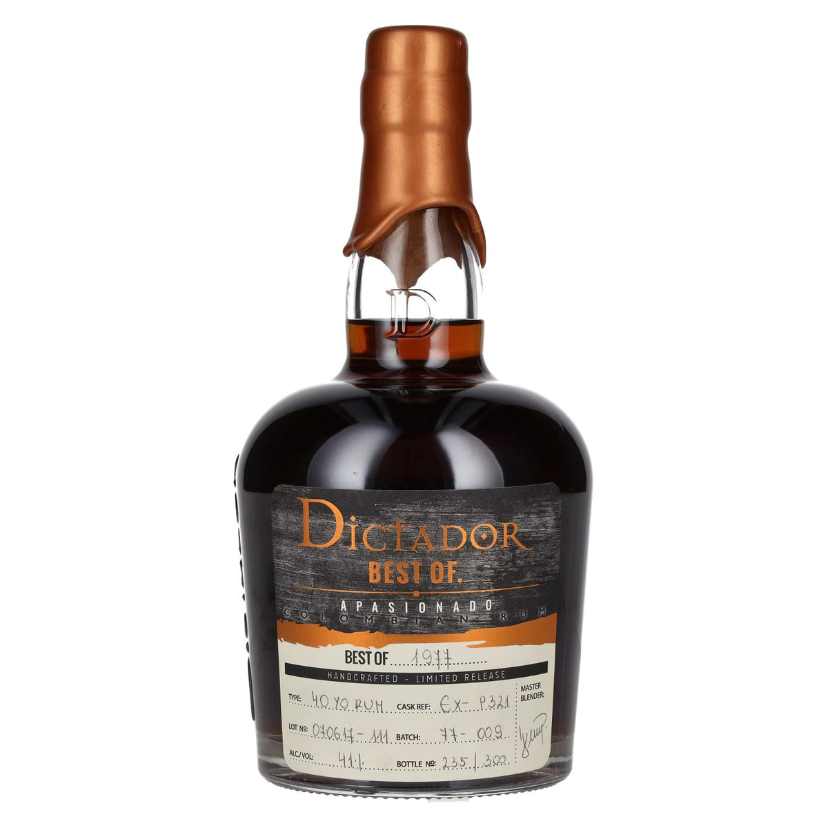 Dictador BEST OF 1977 APASIONADO Rhum colombien 40 ans d'âge/070617-111/EX-P321 41 % vol. 0,7 l