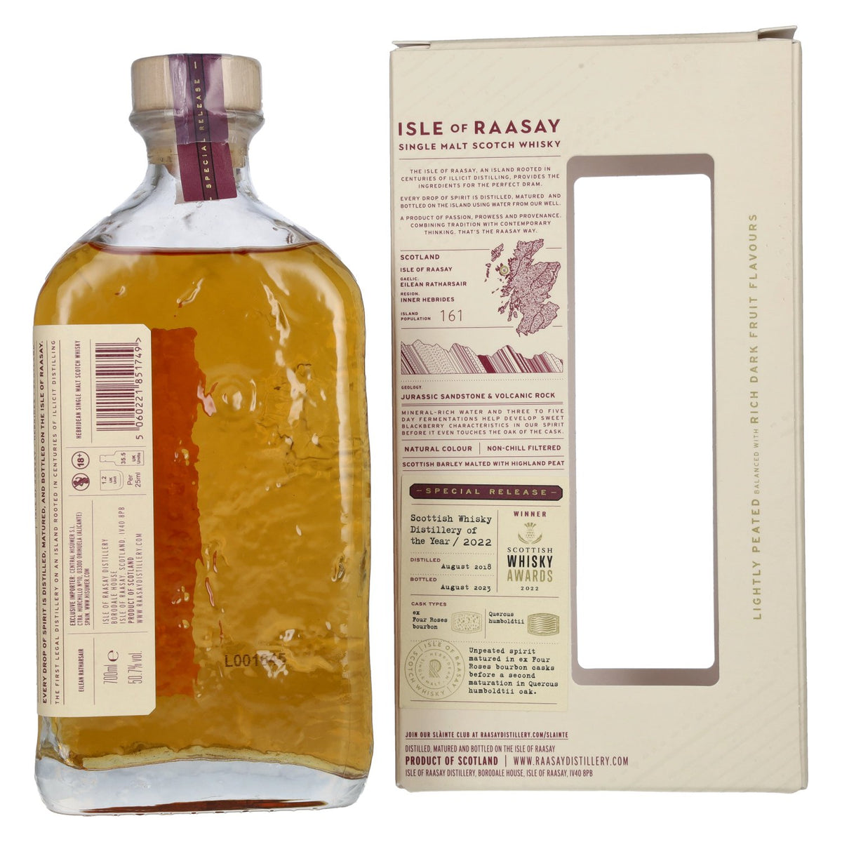 Isle of Raasay Quercus Humboldtii Oak Single Malt Special Release 50.7% ABV 0.7l in a gift box