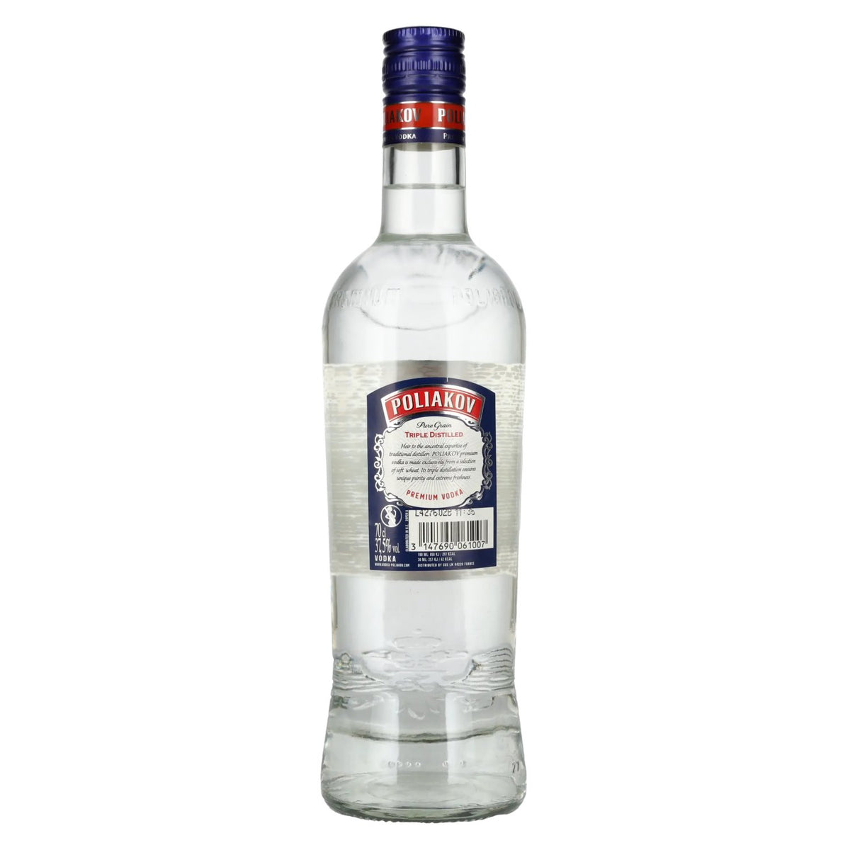 Poliakov Triple Distilled Premium Vodka 37.5% ABV 0.7l