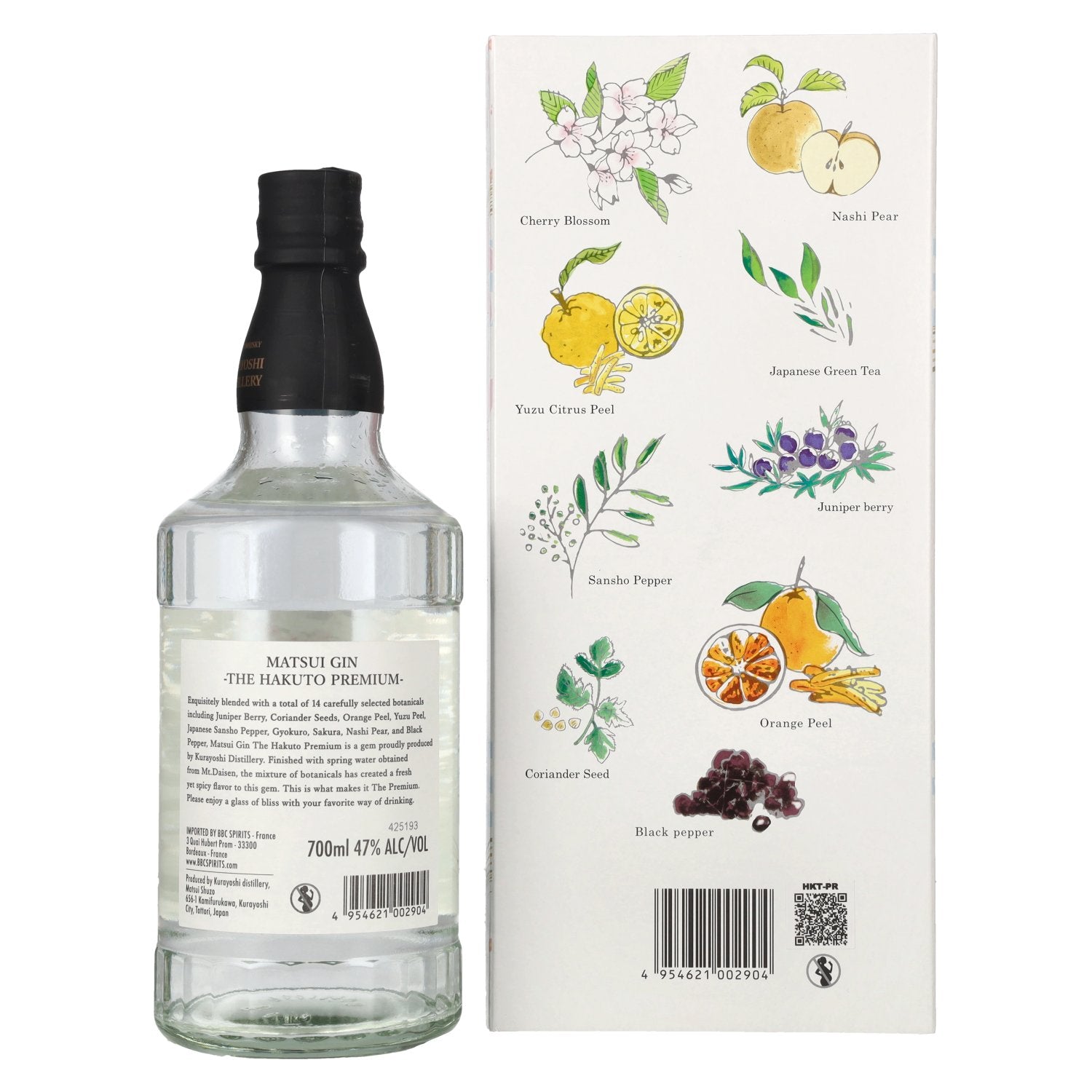 Matsui Gin THE HAKUTO Premium 47% Vol. 0,7l in Geschenkbox