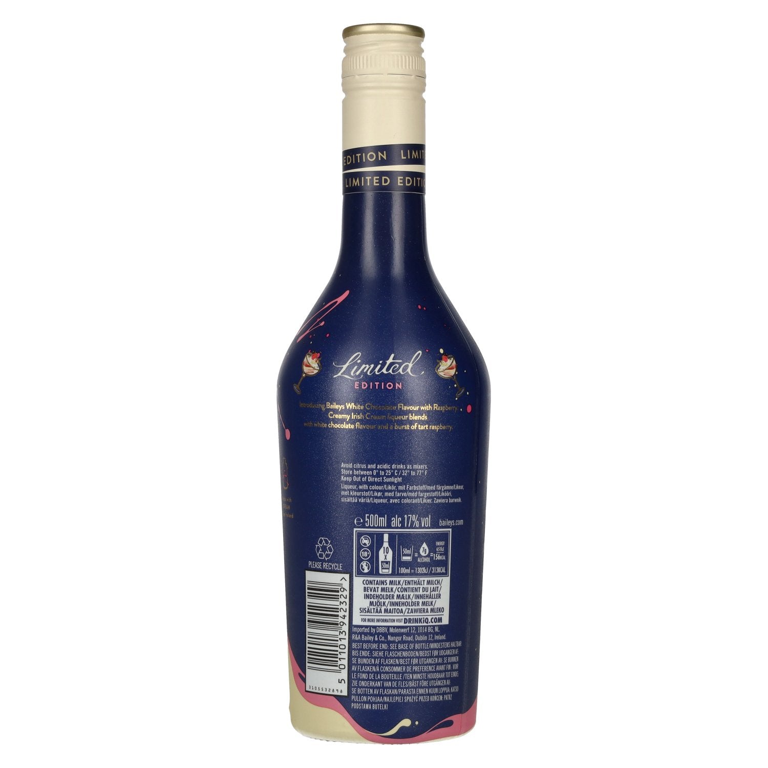 Baileys Witte Chocolade met Framboos Irish Cream Likeur Limited Edition 17% Vol. 0,5l